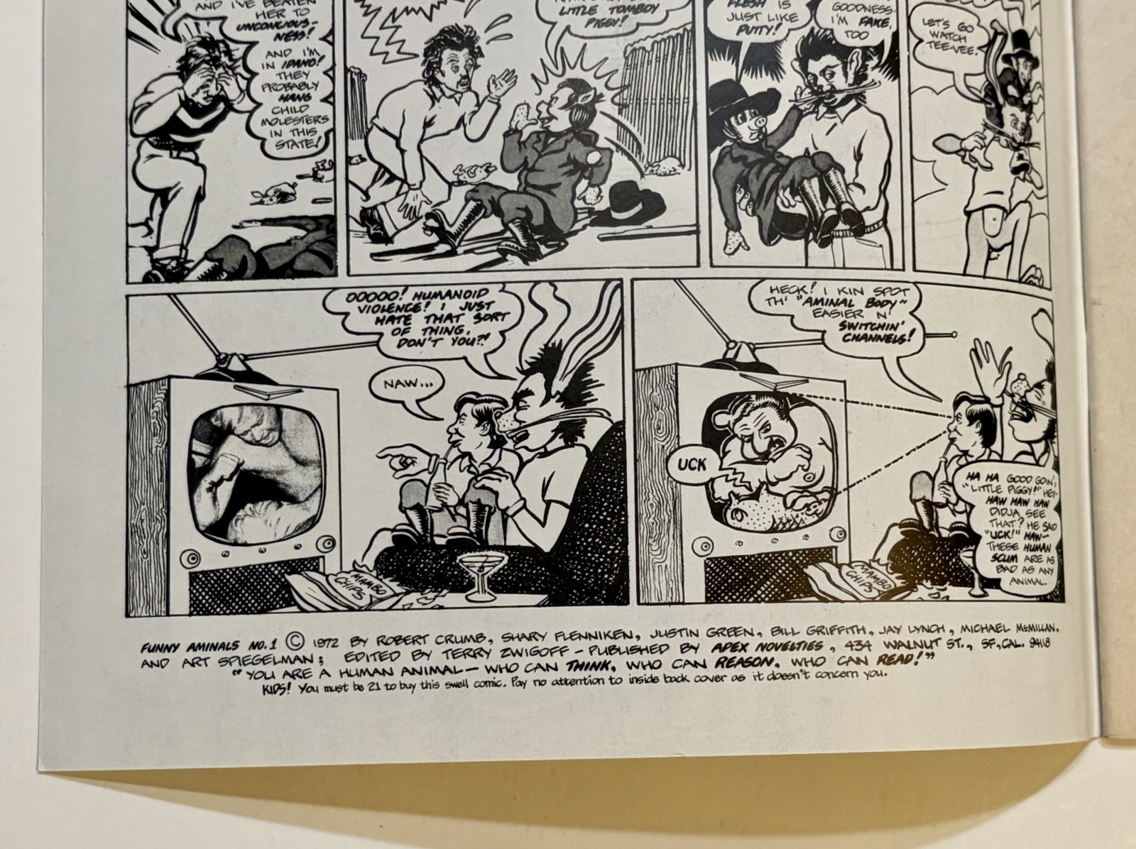 FUNNY ANIMALS 1972 Apex Novelties-R.Crumb, Art Spiegelman (1st MAUS) UNDERGROUND