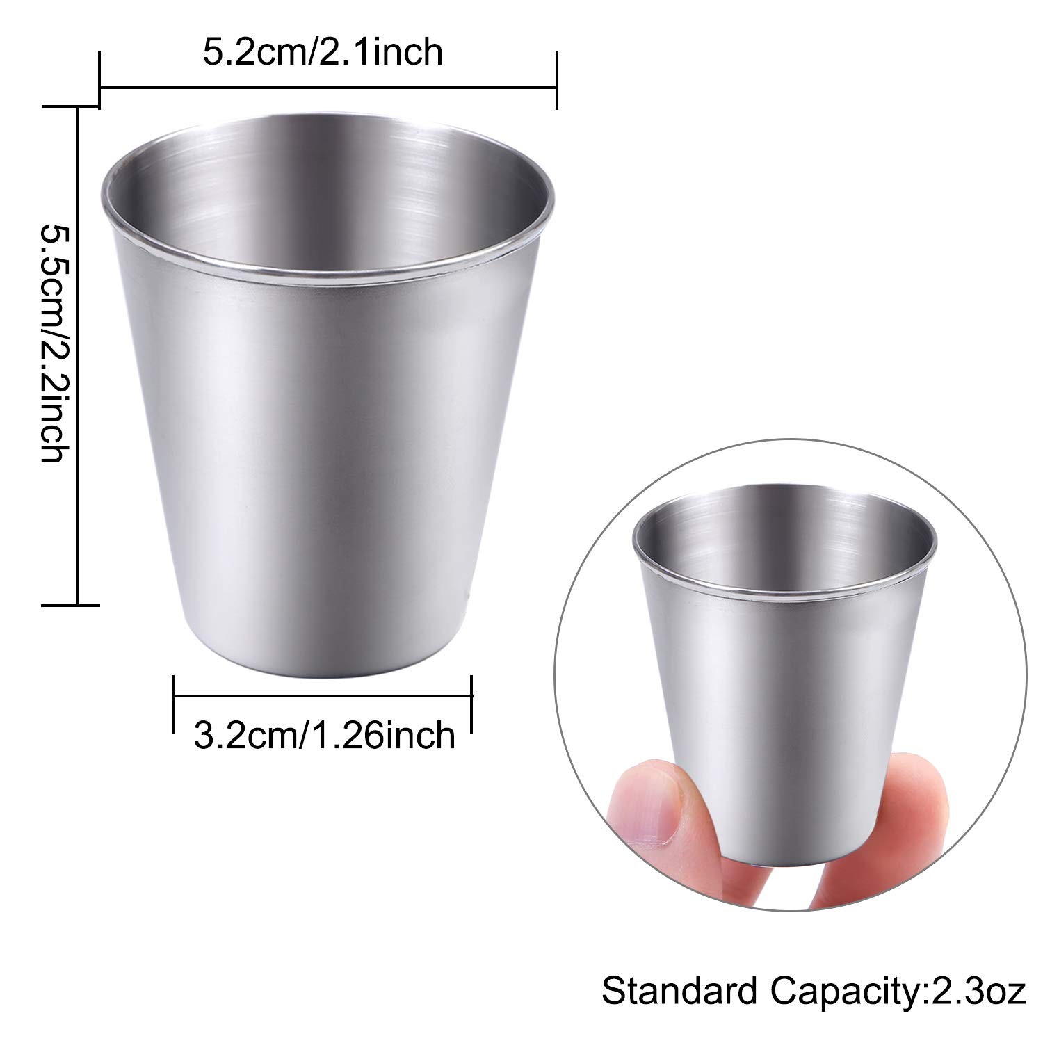 12 Pieces Stainless Steel Shot Cups Stainless Steel Shot Glass Drinking Tumbl…