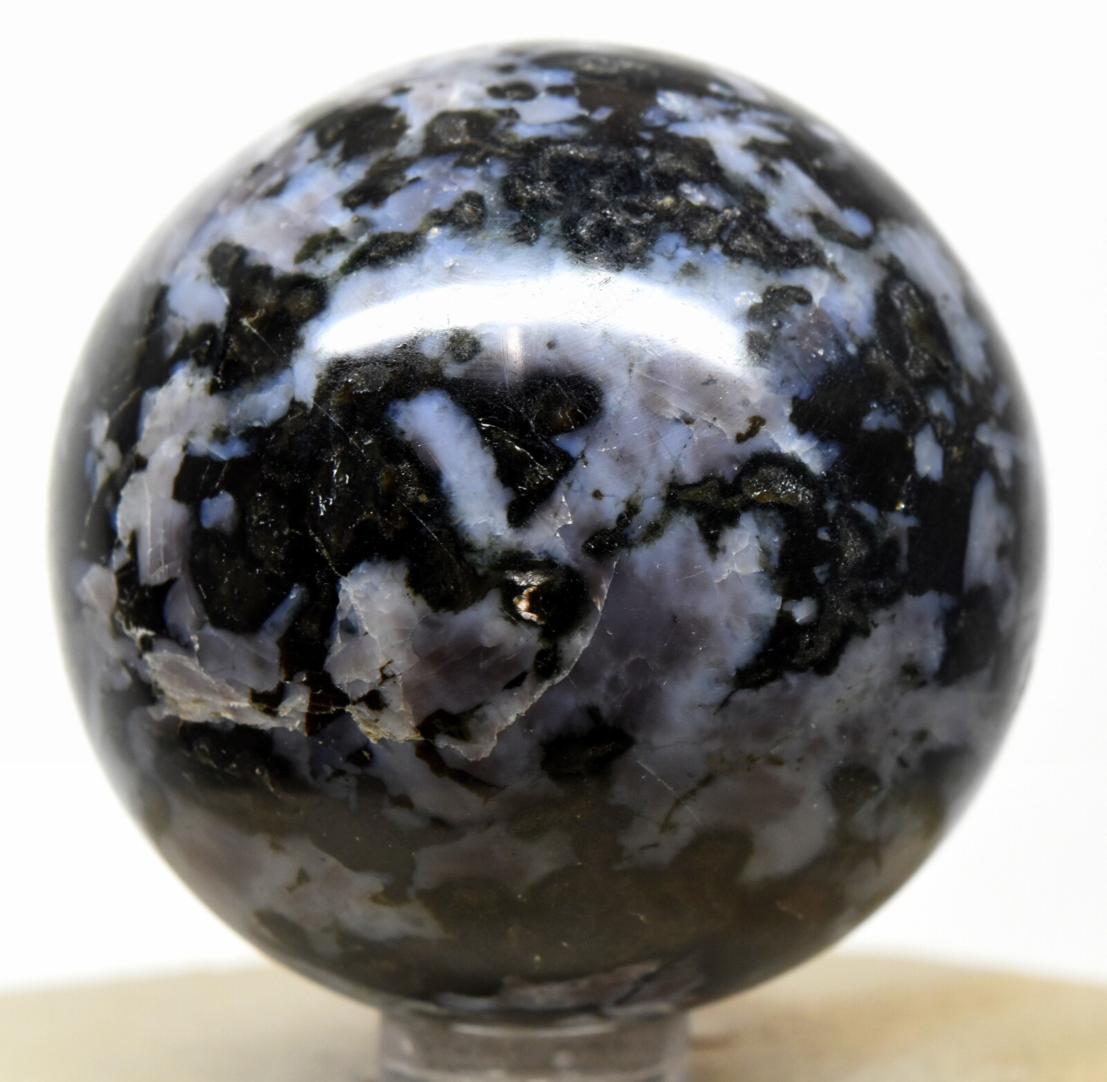 49mm Indigo Gabbro Sphere Sparkling Mystic Merlinite Crystal Mineral Madagascar