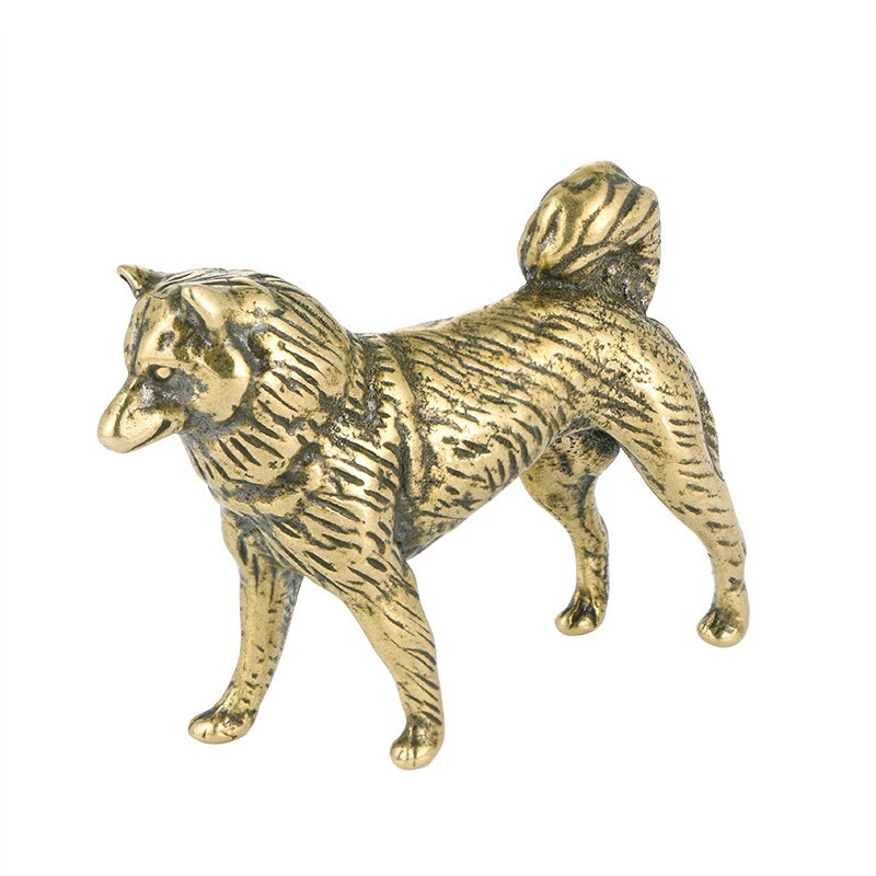 Handmade pure copper Dog antique decorative handicraft collection