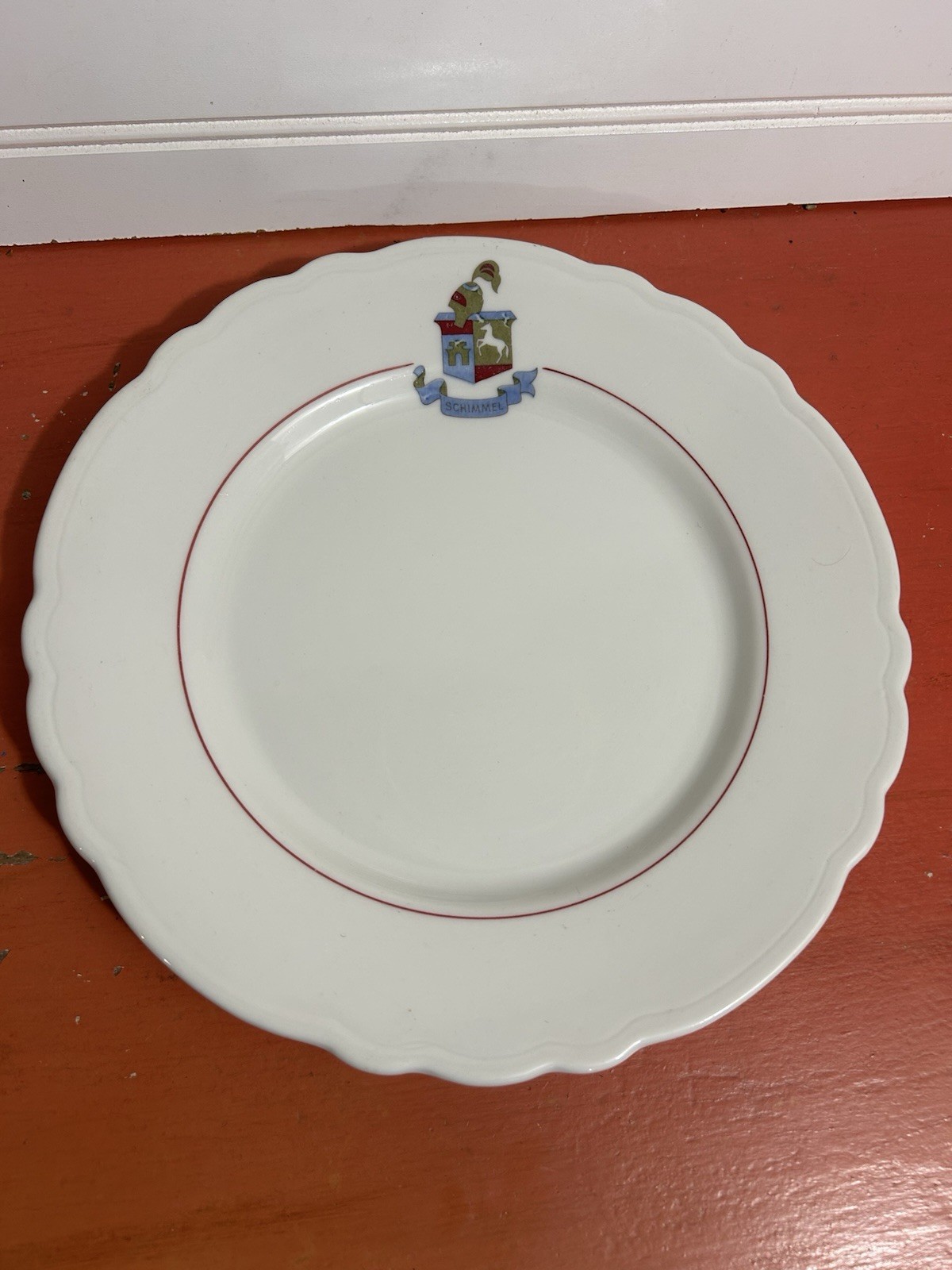 Vintage SCHIMMEL Hotel Sterling China Restaurant Ware plate coat of arms USA