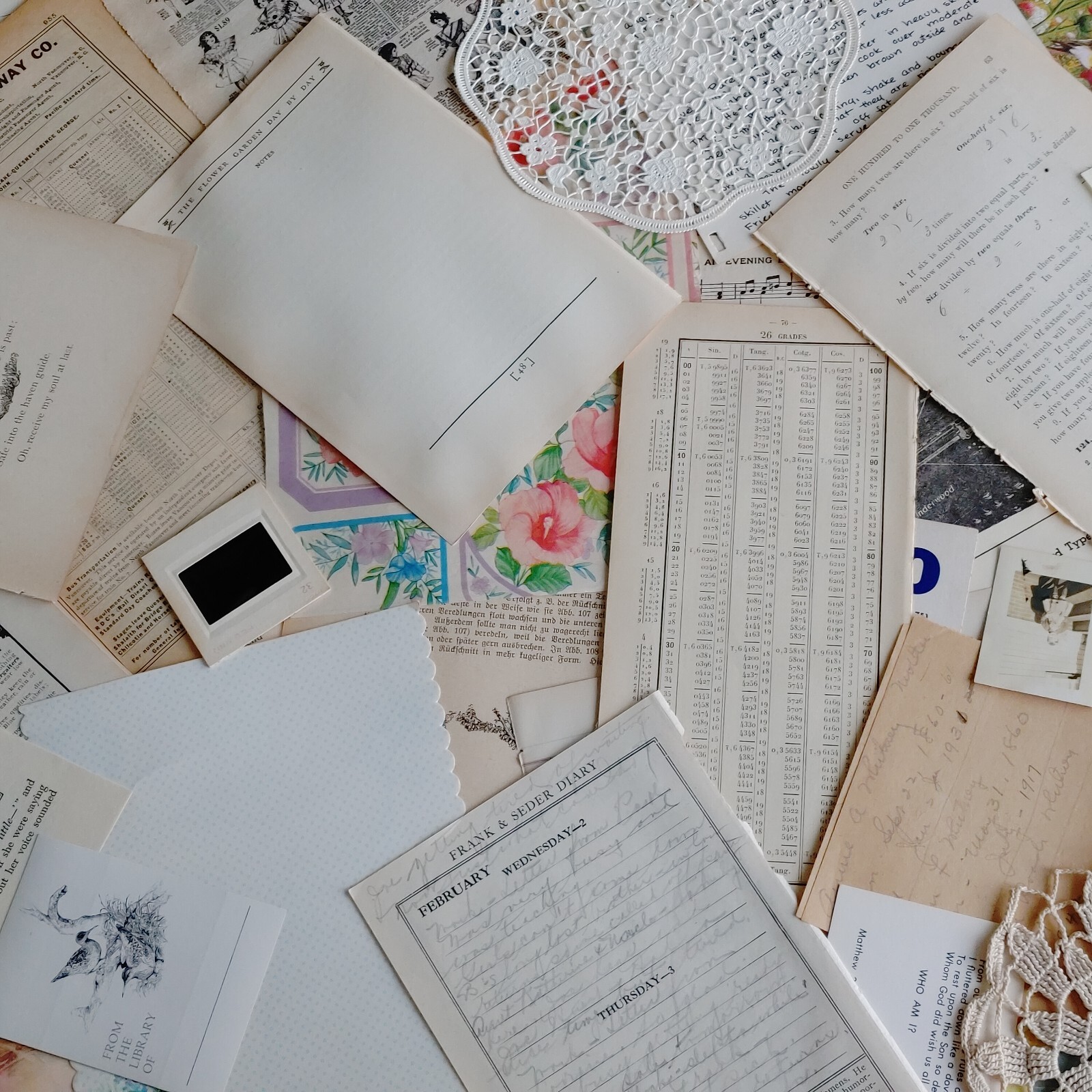 1 Lb. Vintage Paper Ephemera Lot Junk Journals Mixed Media Craft Collage