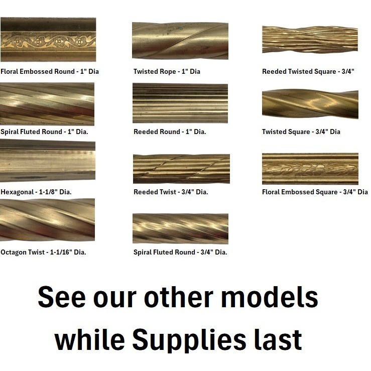 Twisted Rope Brass Tubing Pipe Pole Sleeve 36″ Long x 1″ – Lot of 2