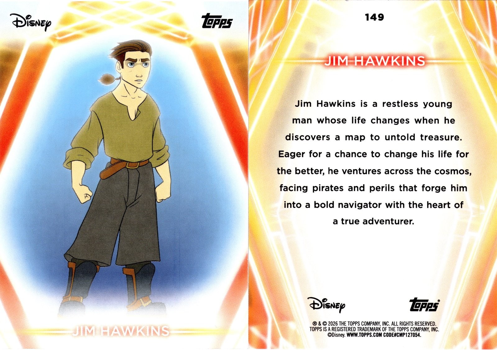 2026 Topps Disney Neon Jim Hawkins #149 Treasure Planet
