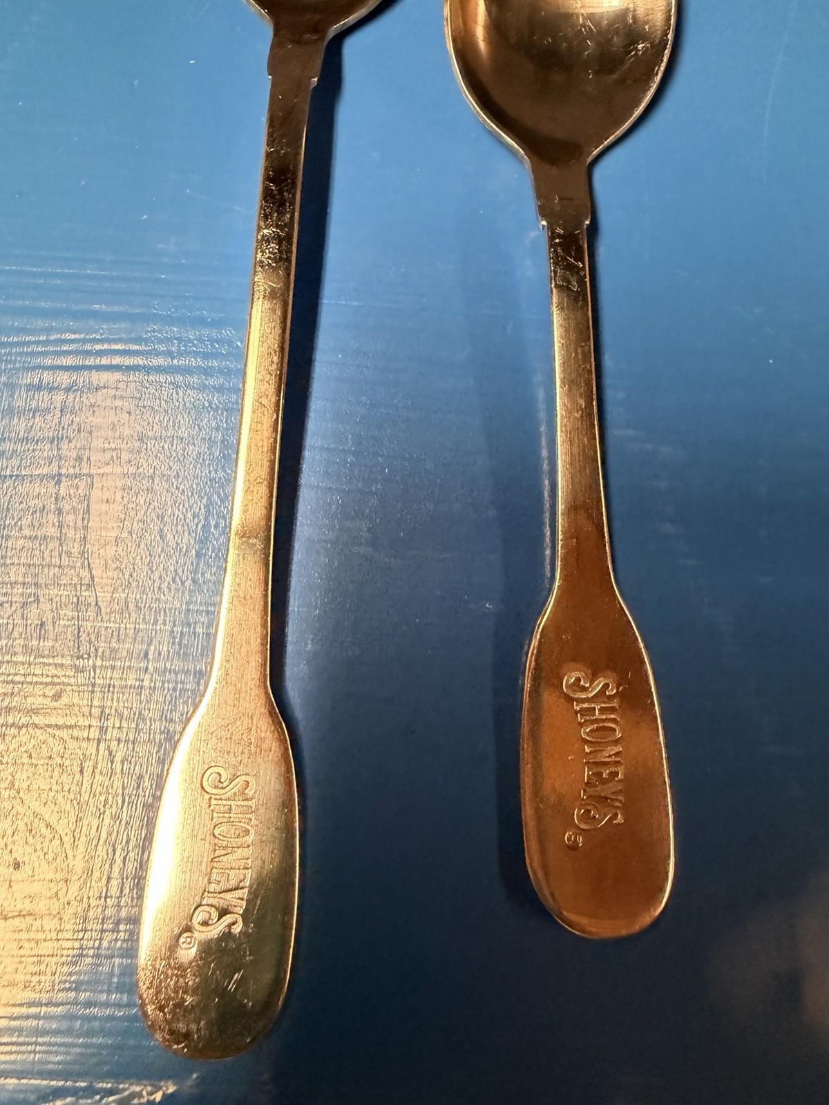 Rare Shoney’s Restaurant Branded Set Of 2 Spoons Memorabilia Big Boy Flatware