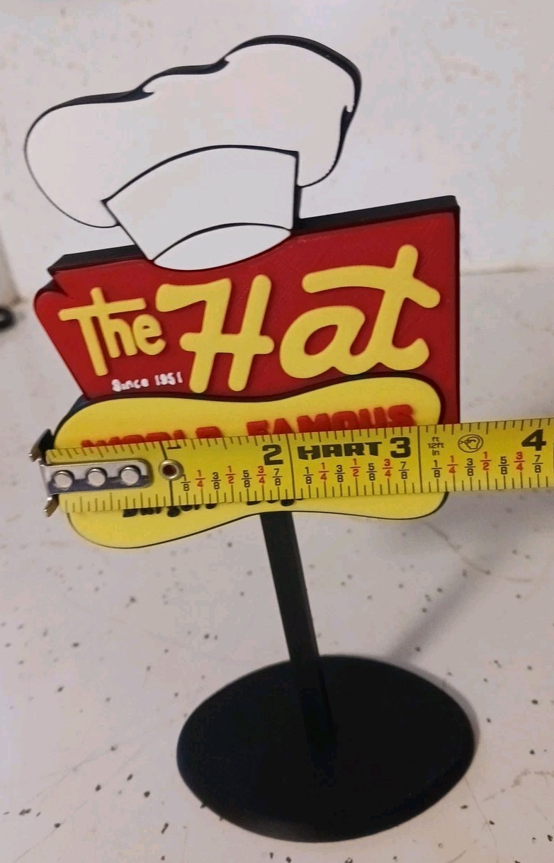 The Hat World Famous Pastrami Restaurant Mini Sign Diorama Display 6.5 inch Tall