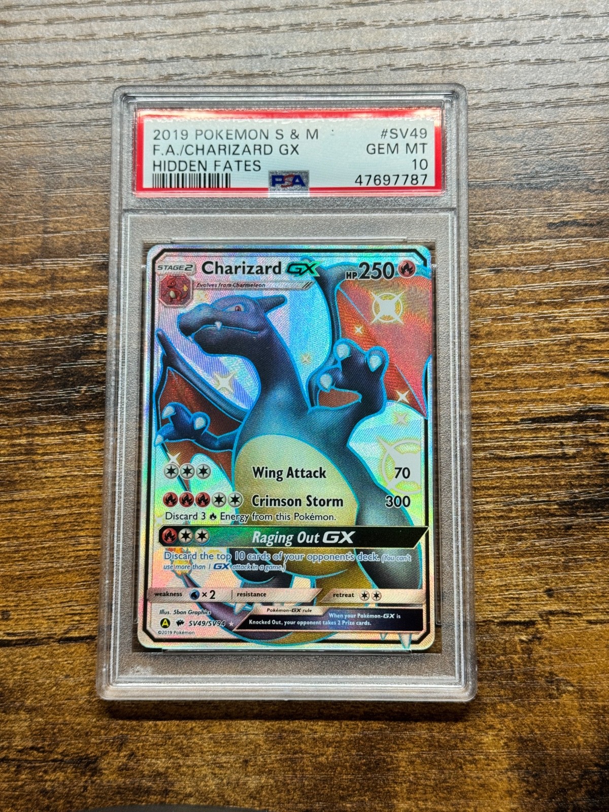 charizard gx sv49 psa 10 hidden fates charizard. Full art Pokemon card alt art