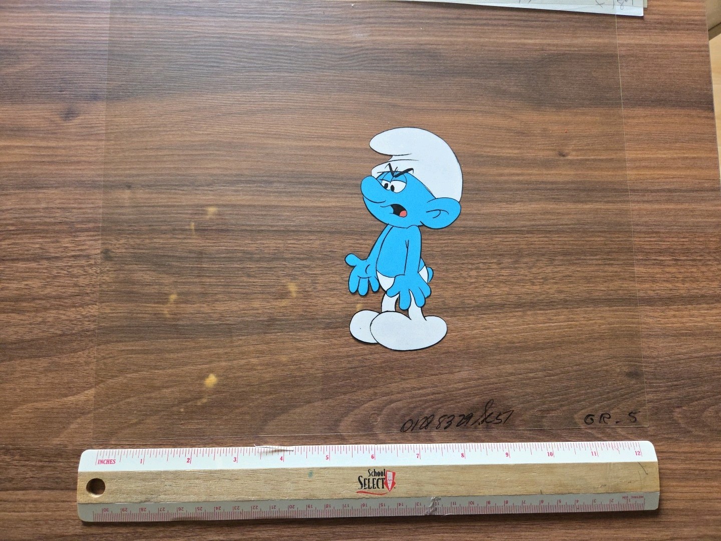 Lot of 4 Smurf Animation hand painted Hanna Barbera Production Art Cel + Sketch