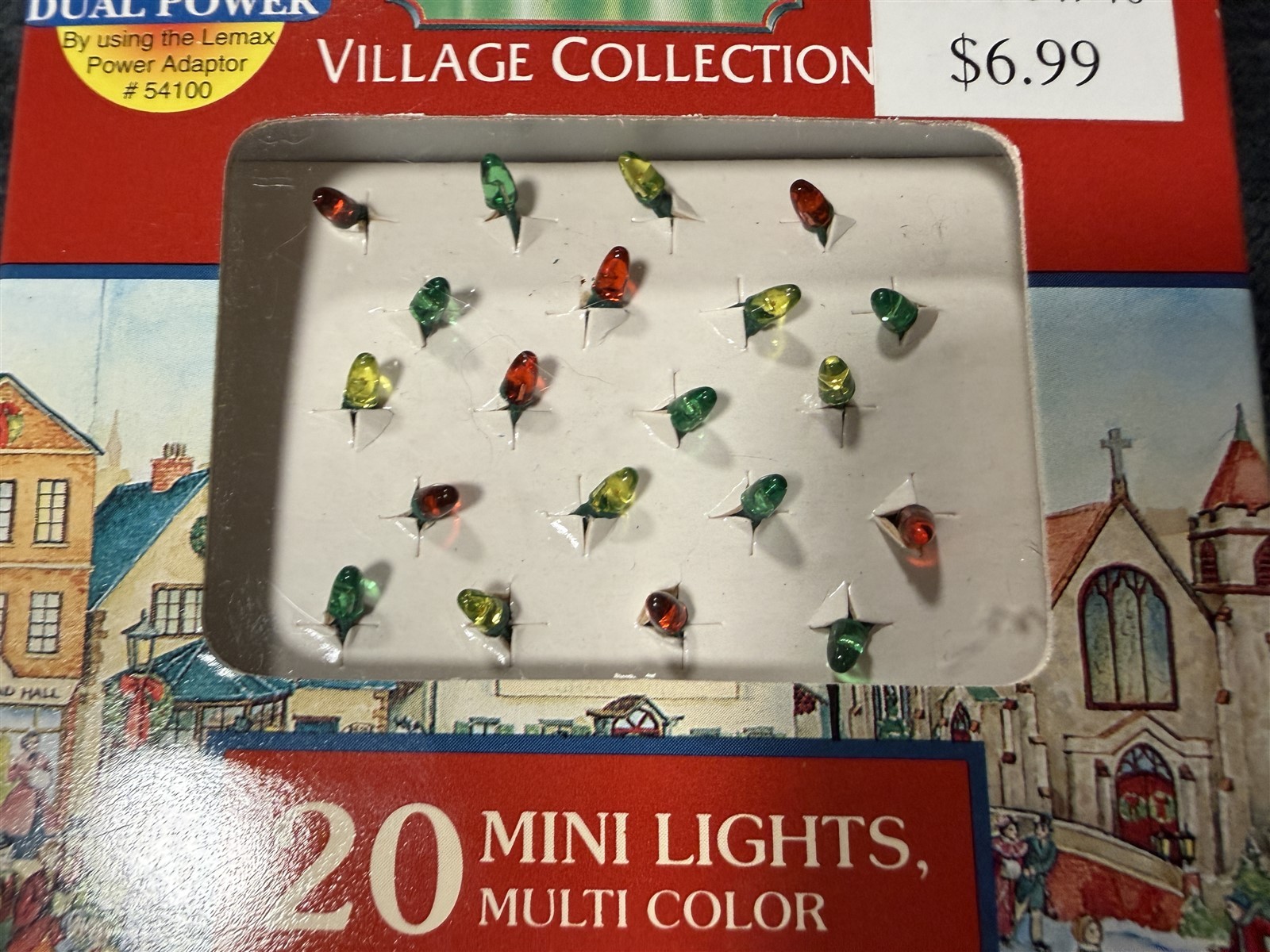 VINTAGE LEMAX VILLAGE COLLECTION 20 MINI LIGHTS MULTI-COLOR 64123