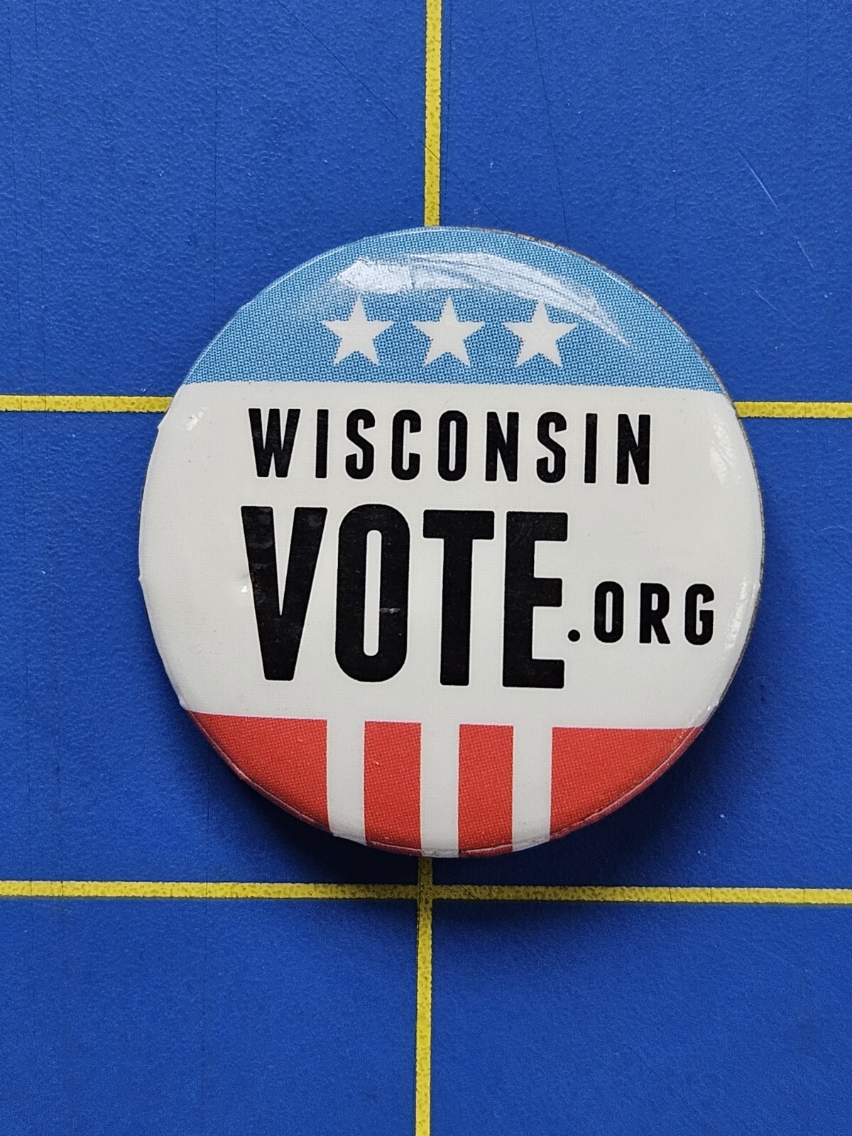 Wisconsin Vote PBS 1.25″ Round Election Democracy Pin Button WisconsinVote.org