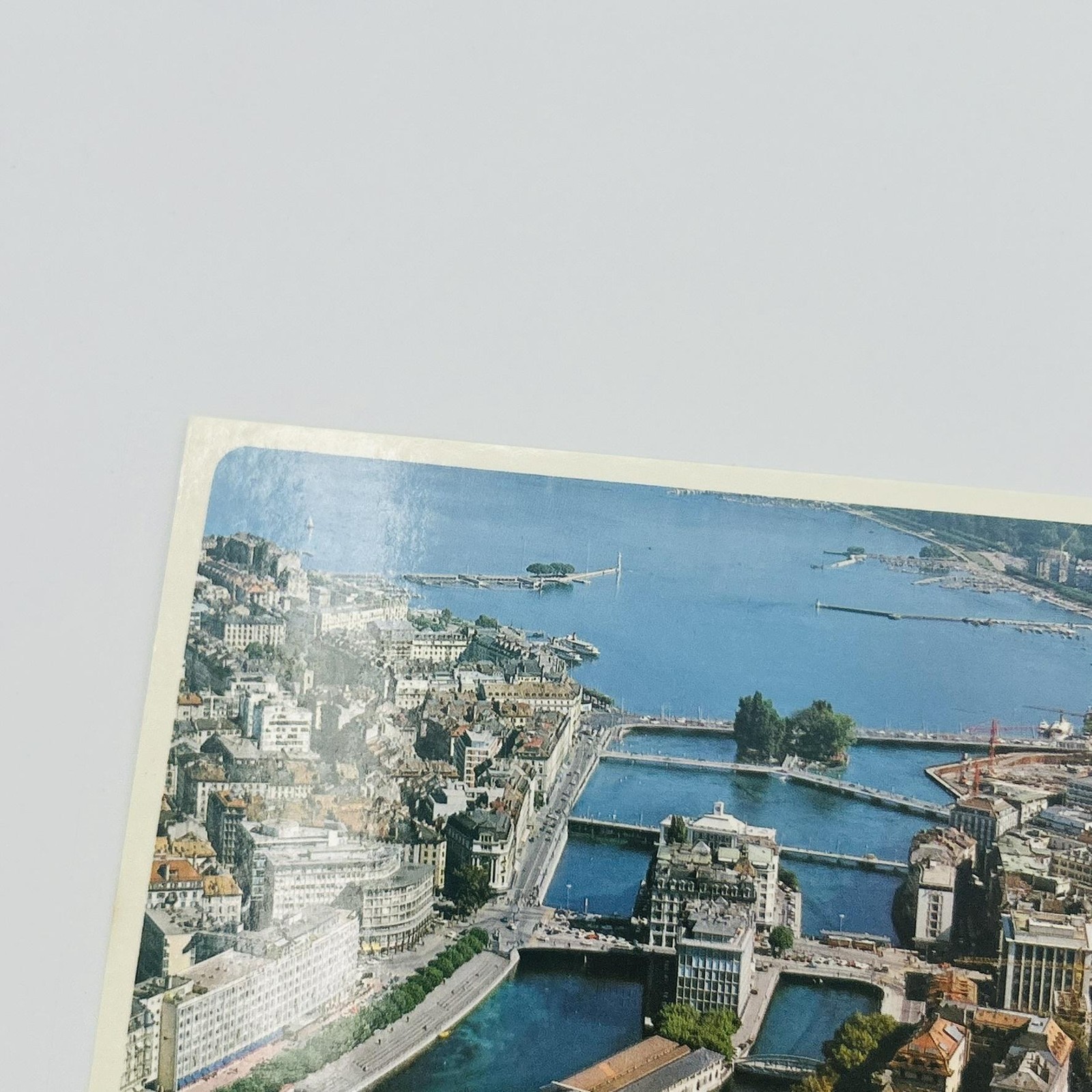 Geneve Les Ponts Printed Lithograph Postcard Multicolor 5.5×3.5 In