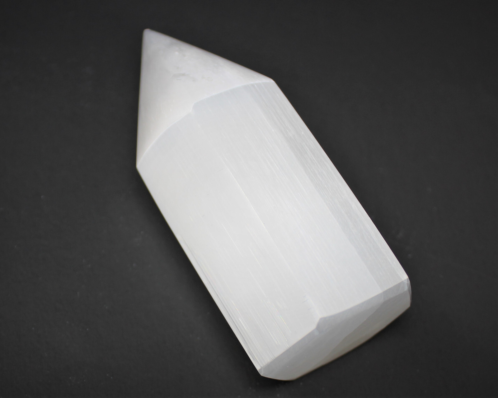 White Selenite Generator 4″ Tall (Selenite 6-Sided Crystal Point, Tower)