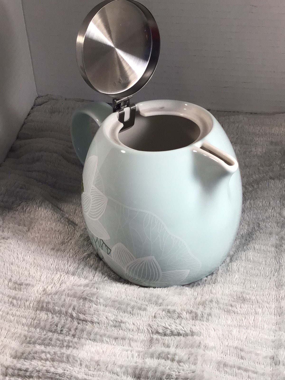 tea pots vintage Mint Green Ceramic Teapot with Stainless Steel Infuser Lid – Mo