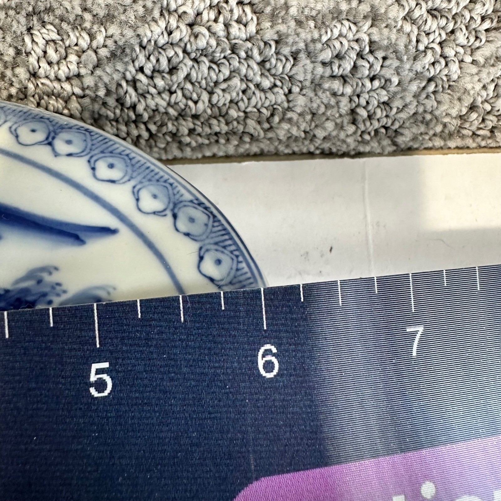 Vintage Blue White Oriental Landscape Decorative Trinket Box Oval Lid