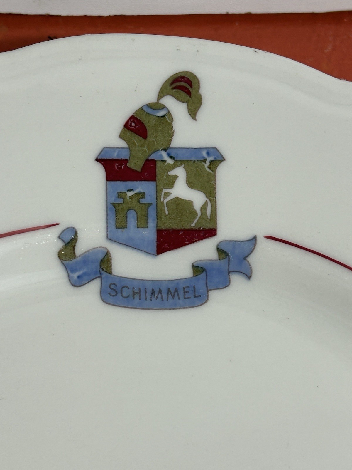 Vintage SCHIMMEL Hotel Sterling China Restaurant Ware plate coat of arms USA