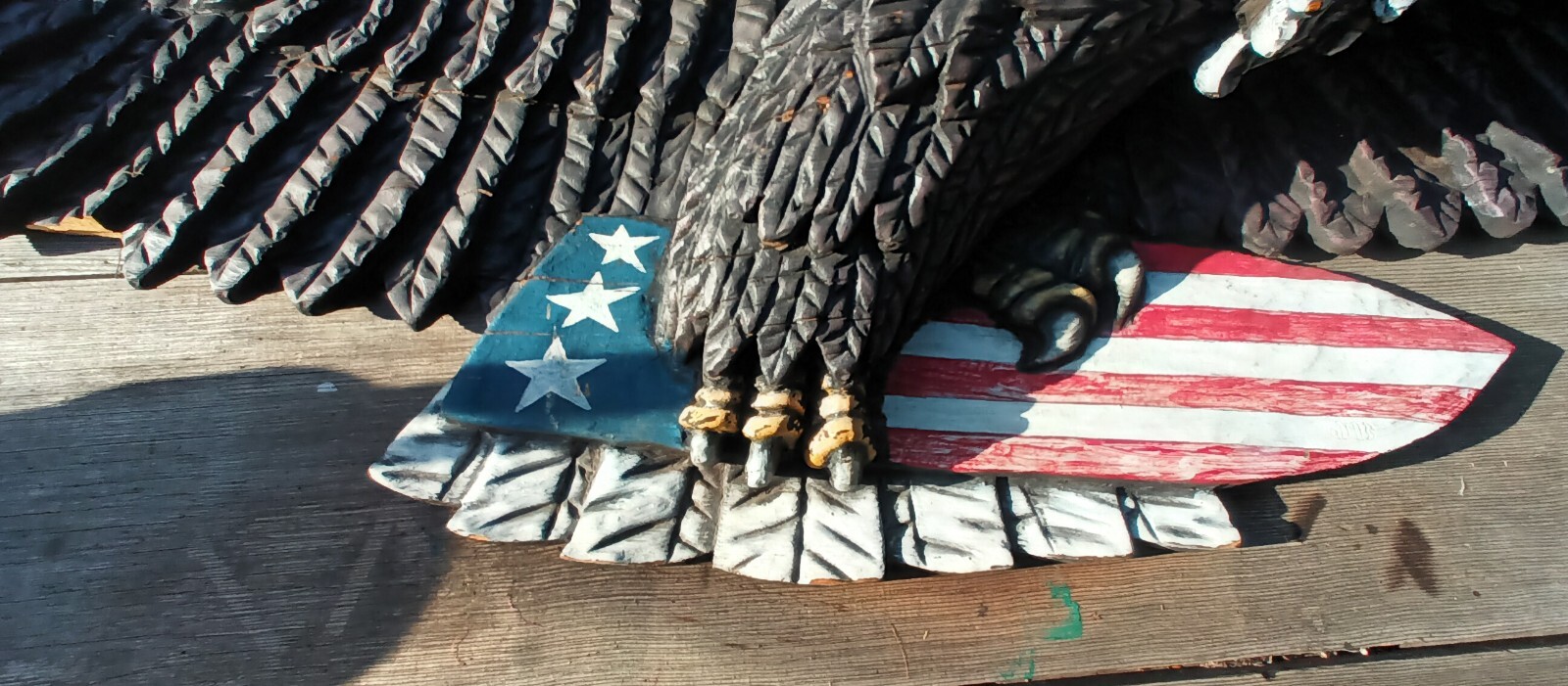 1970’s Catskills Original Carved & Painted Wooden Large 60″ Bellamy Type Eagle