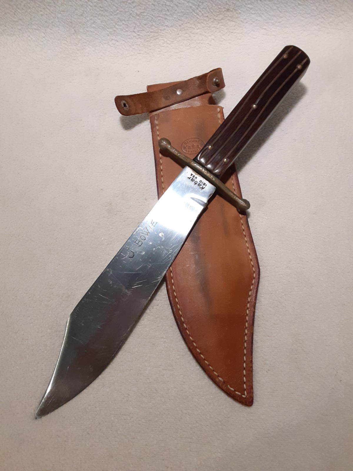 KA-BAR 1210 J Bowie USA Fixed Blade Knife W Sheath