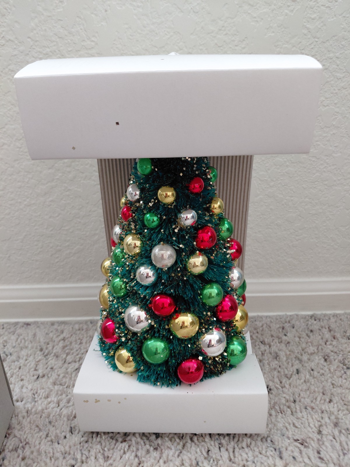 Christopher Radko Shiny Brite Bottlebrush Tree Christmas 12” Multi Color
