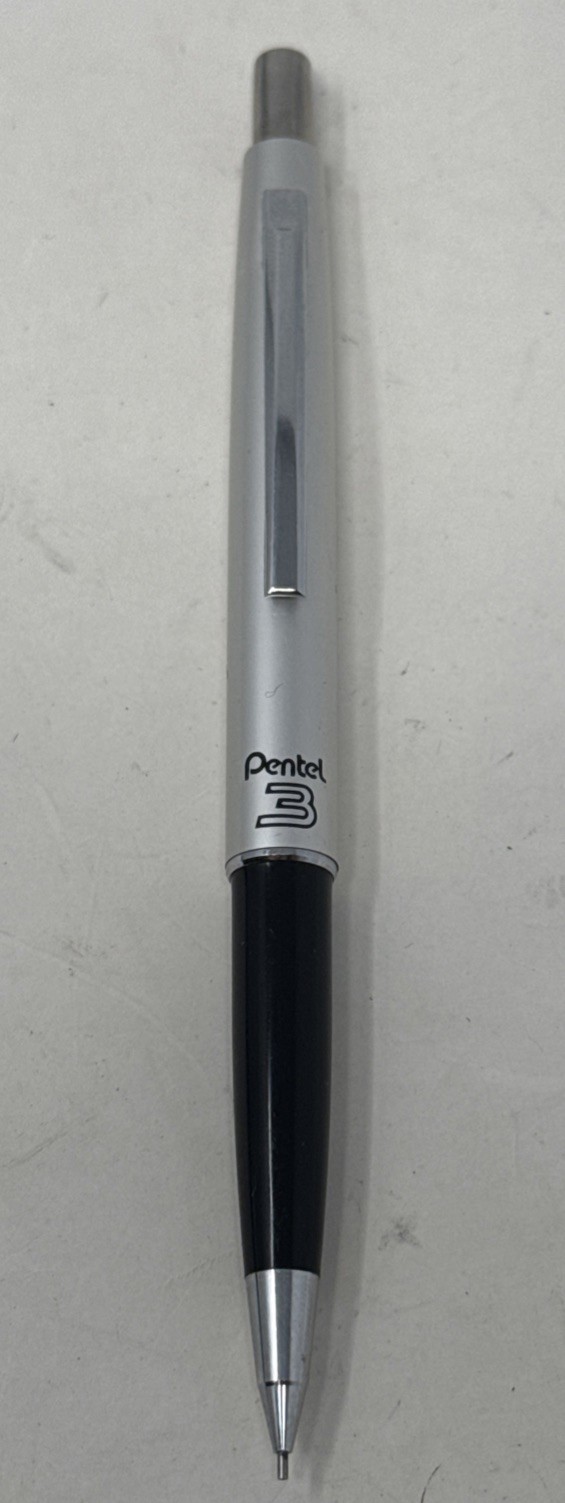 Vintage Pentel 3 Mechanical Pencil-0.3mm-Black and Silver-Made In Japan