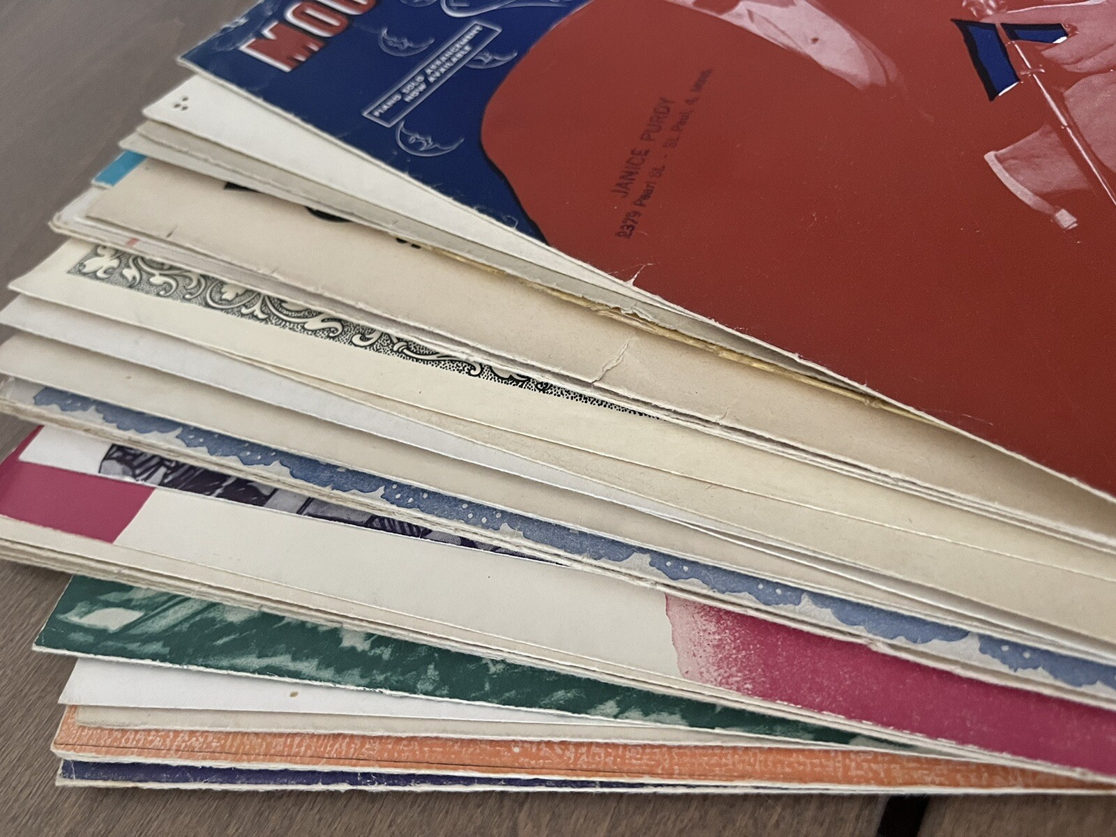 Sheet Lot Music Book Pages Junk Journal Paper Craft Ephemera Antique A31