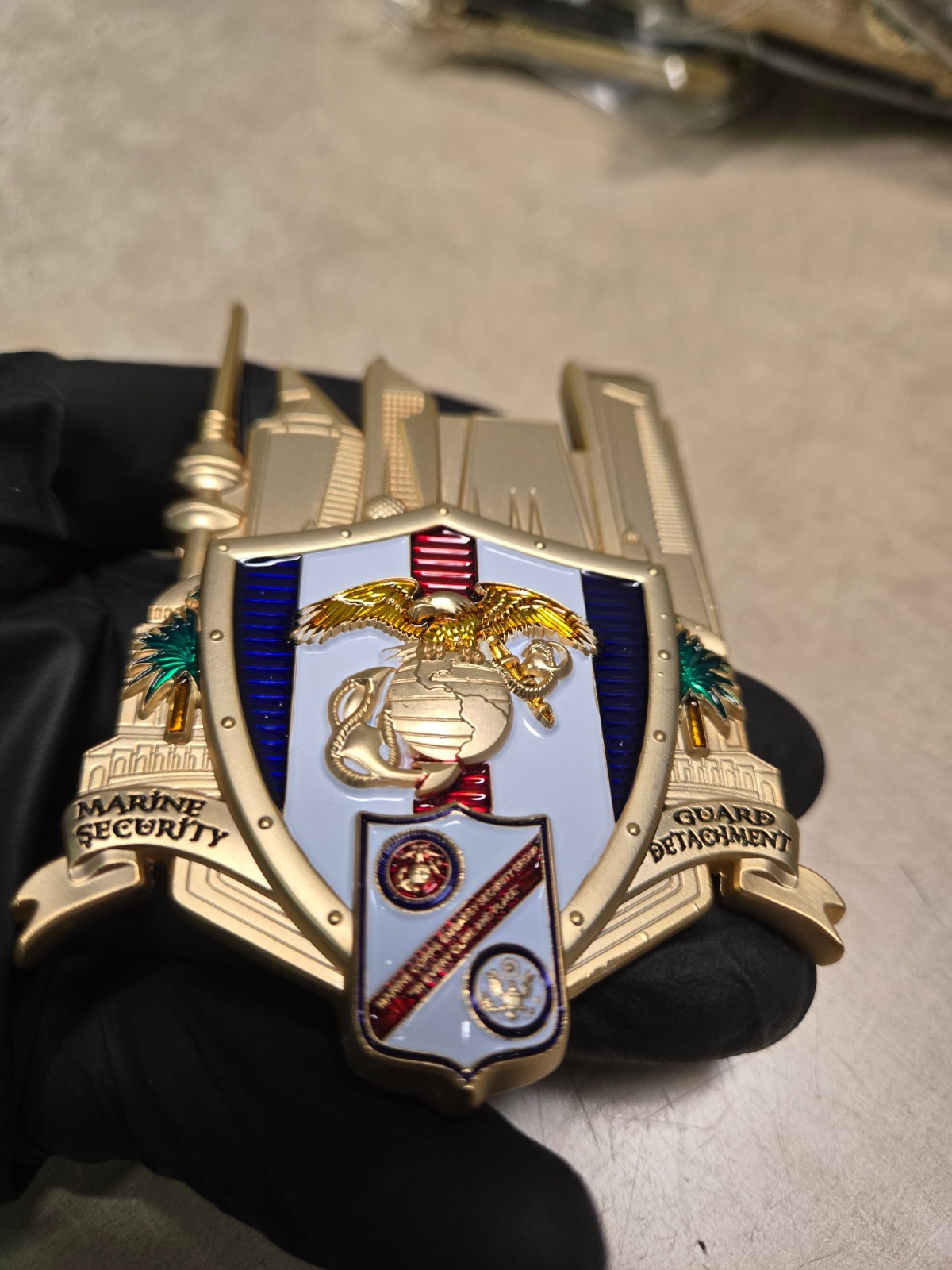 U.S Embassy Marine Security Guard Detachment Challenge Coin Kuwait City Rare!