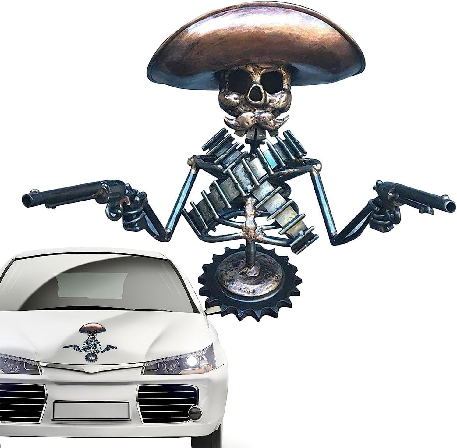 Hood Ornament Cowboy Skull Gunslinger Car Hood Ornaments Car Truck Hood Ornament