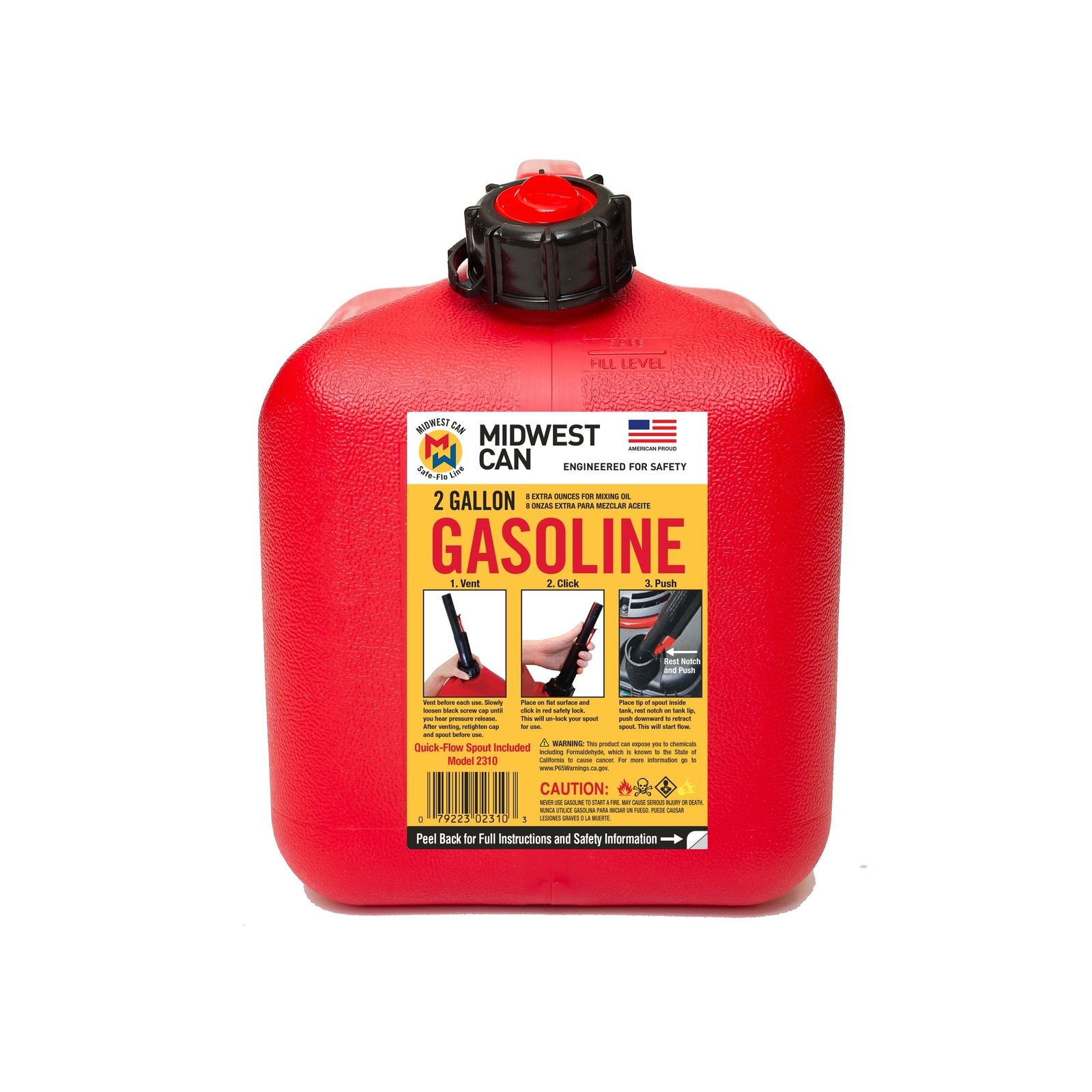 Auto Shut off Gasoline Can, 2.6 Gallon Capacity 2310-4, Red in Color