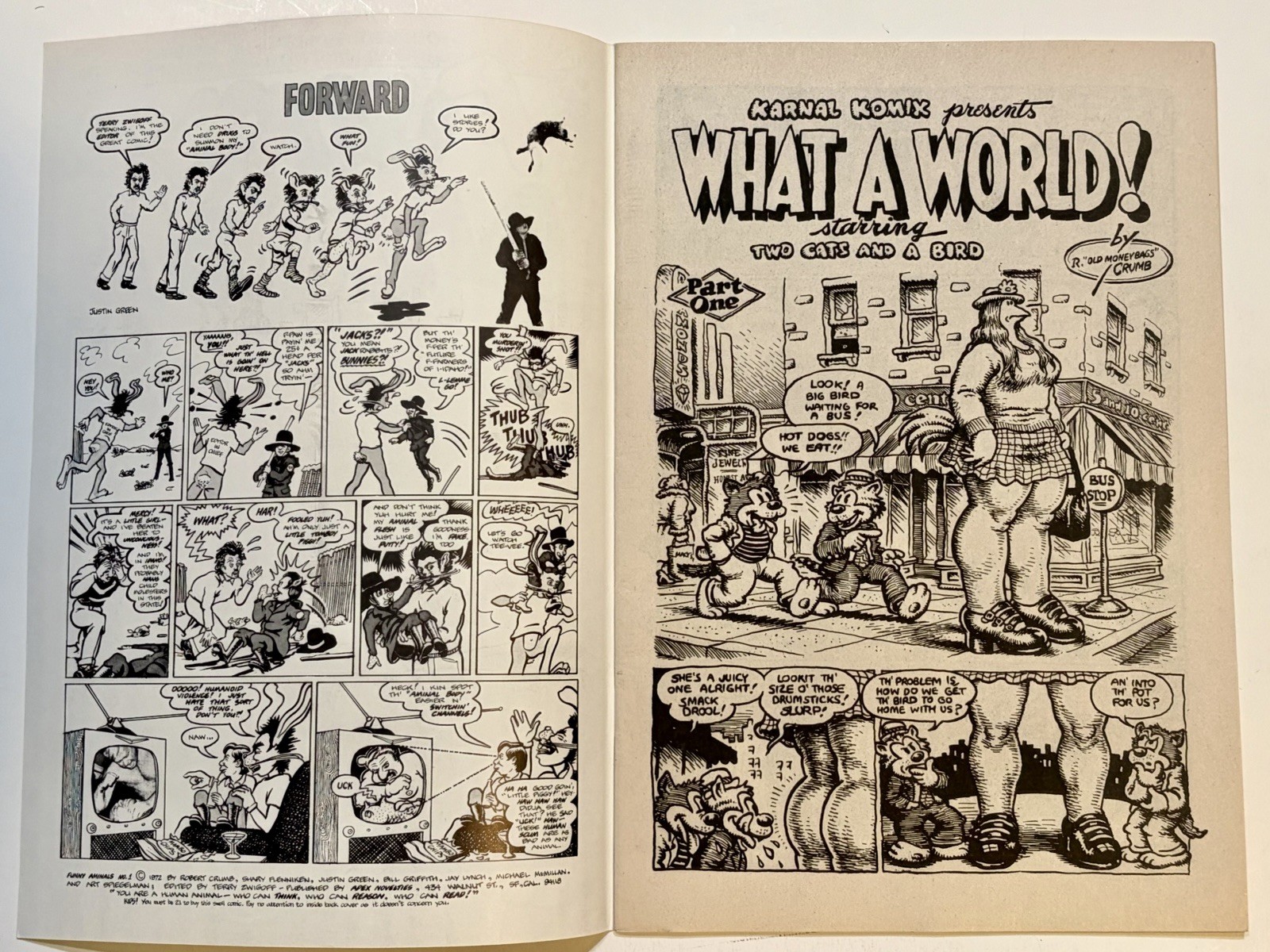 FUNNY ANIMALS 1972 Apex Novelties-R.Crumb, Art Spiegelman (1st MAUS) UNDERGROUND