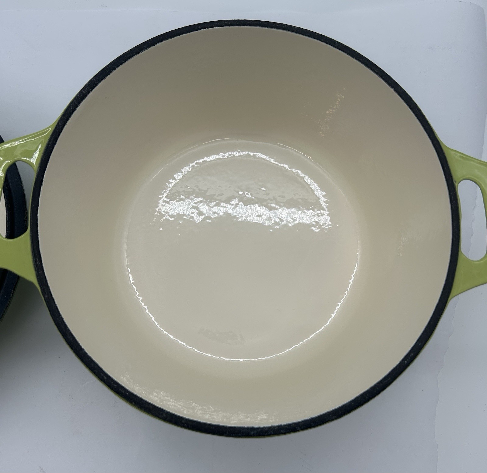 World Market Cast Iron Enameled 6Qt Dutch Oven Ombré Avocado Green