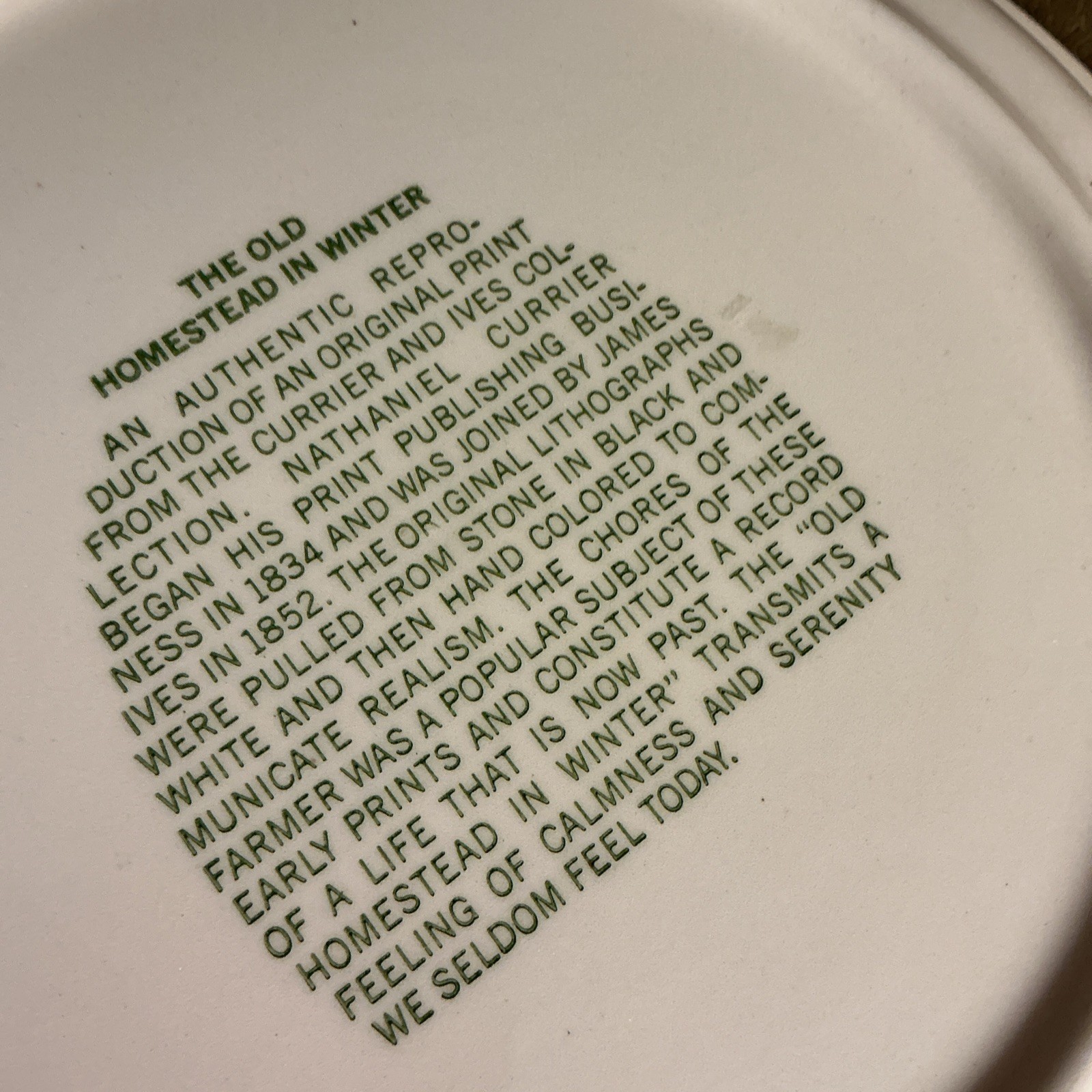 Vintage 1950s royal China the old Homestead and winter pie plate carrier Ives