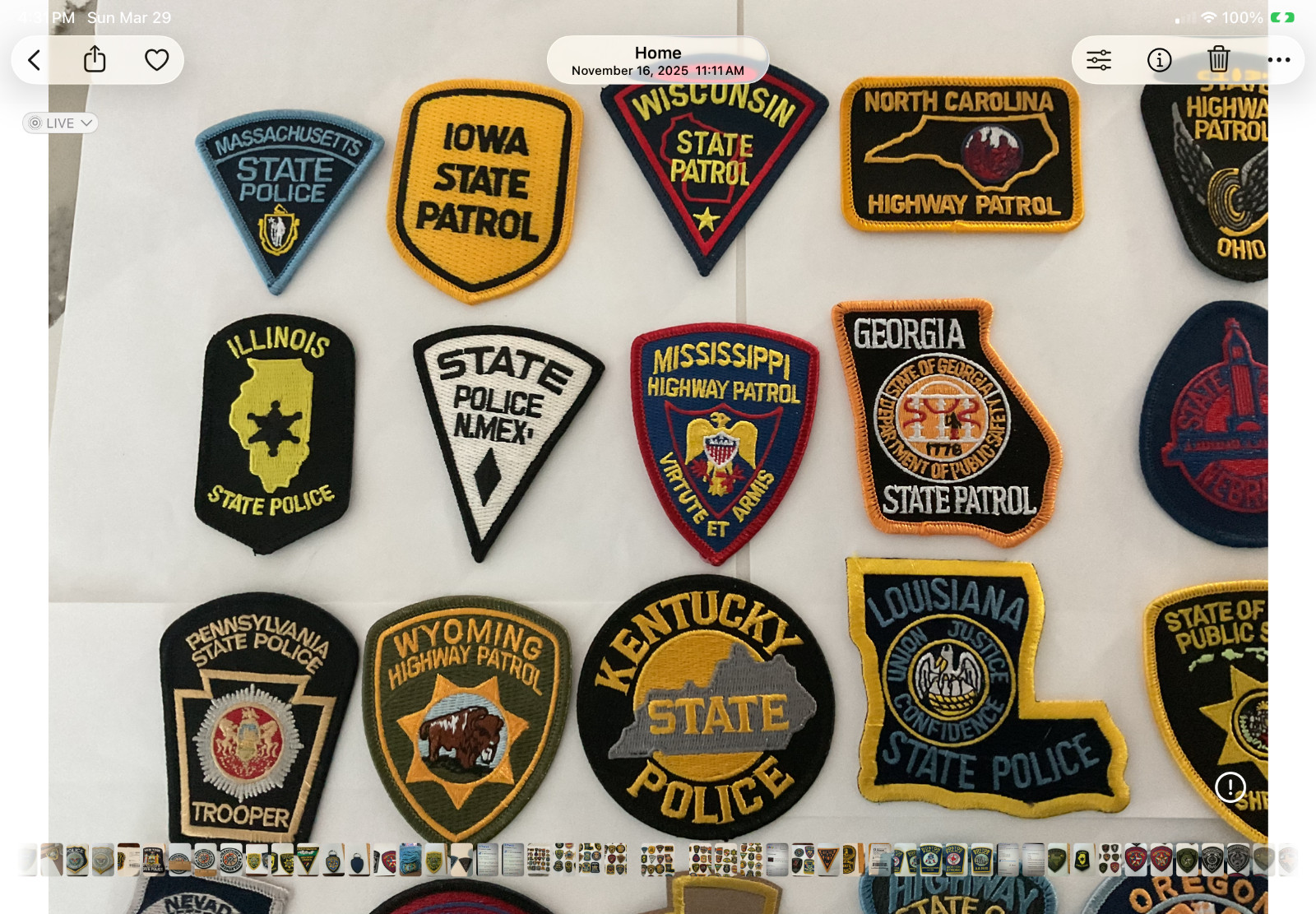 Collectors patch set 50 pieces all different state patches.All around 3”hat size