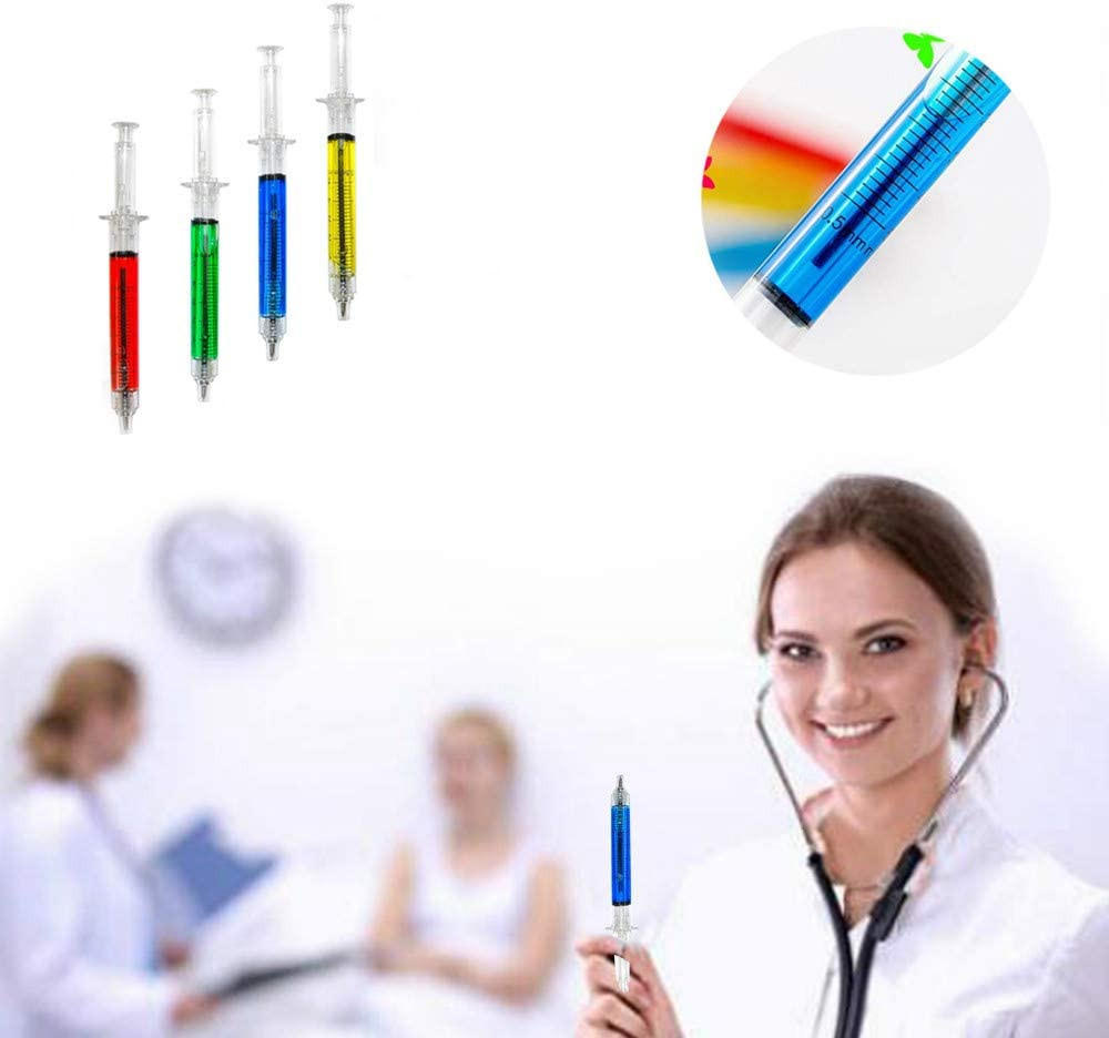 SunAngel Multi-Color Syringe Pen Black Ink Nurse Doctor Office Supplies (24)