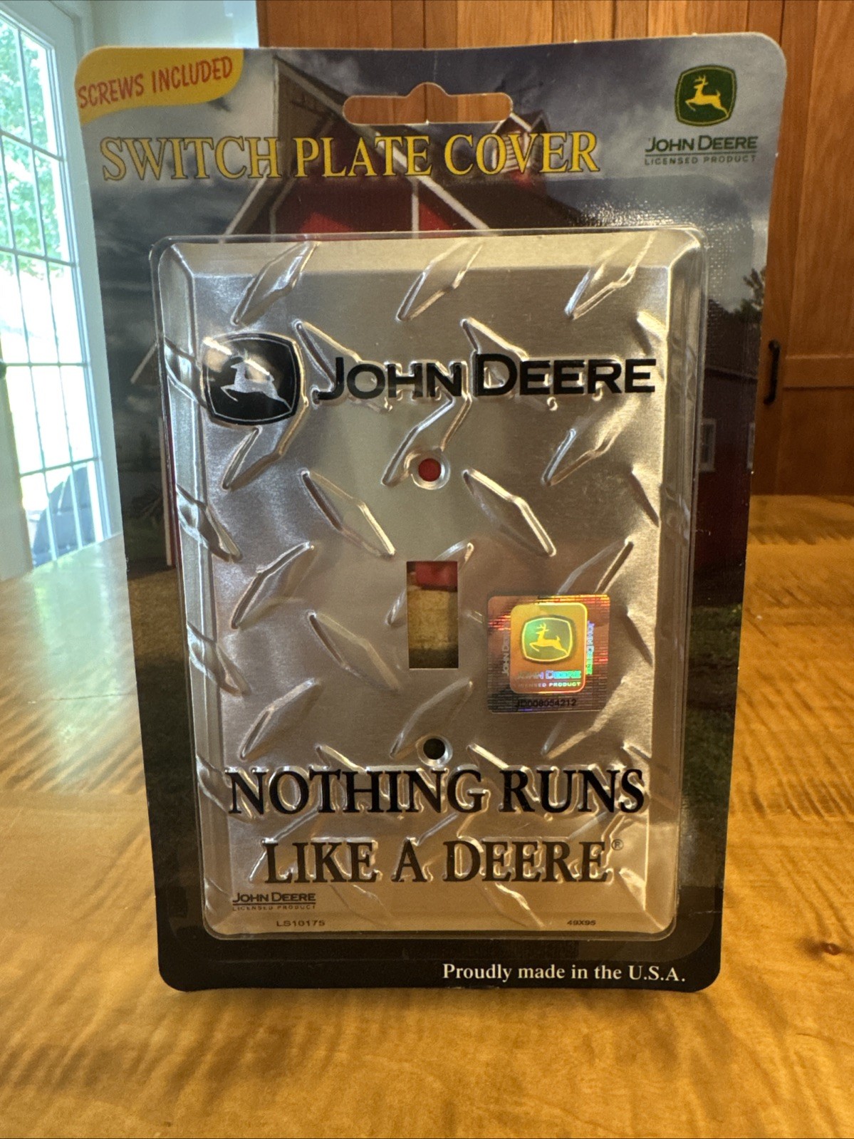John Deere Diamond Tread Licensed Aluminum Single Light Switch Plate Cover NEW