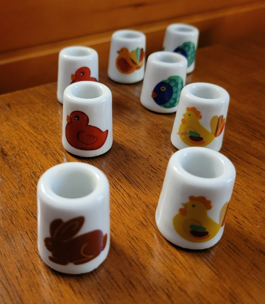 Mini Porcelian Candle Holders Set Of 8