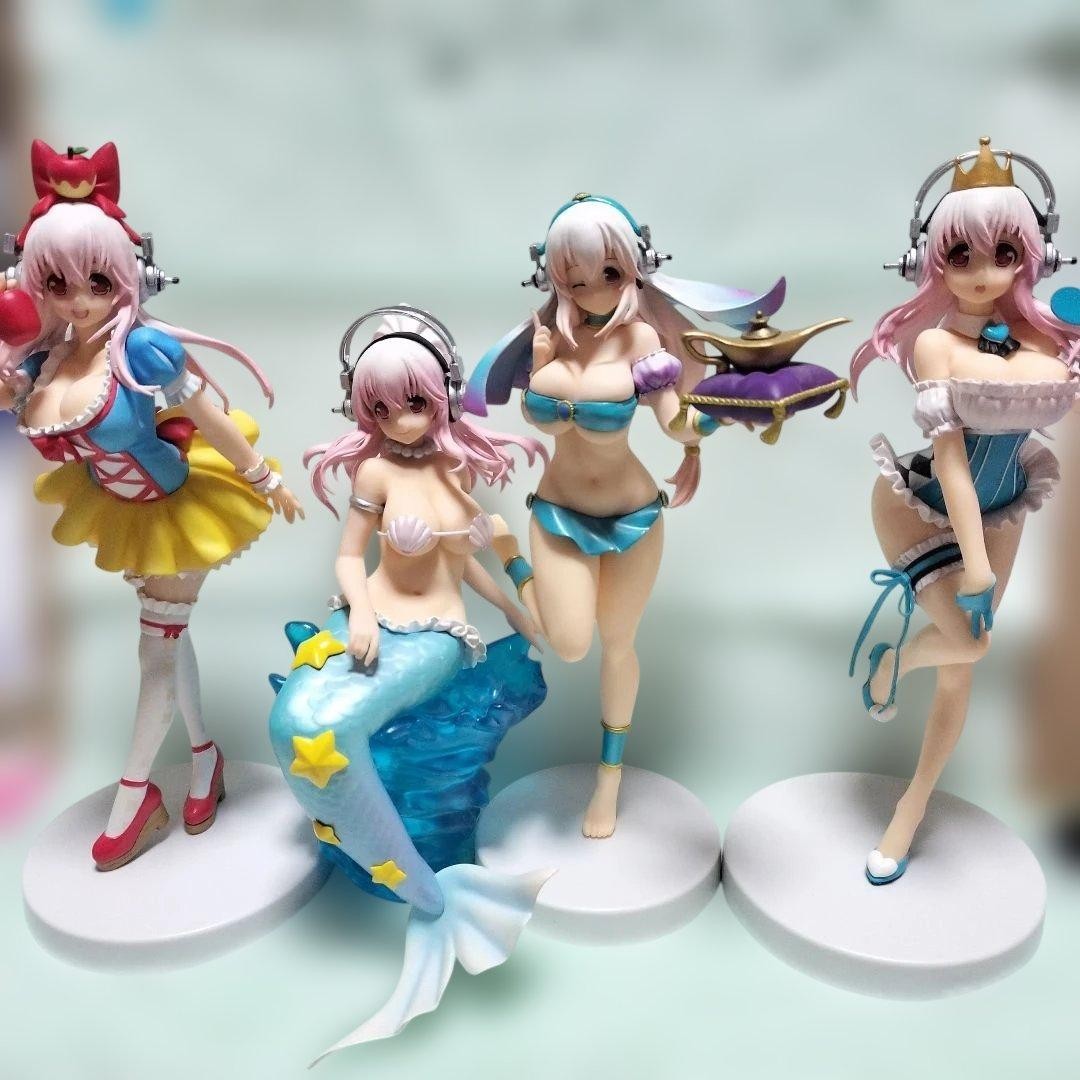 Super Sonico 4 Figure Set Sonico and Fairy Tale Collection Authentic Japan