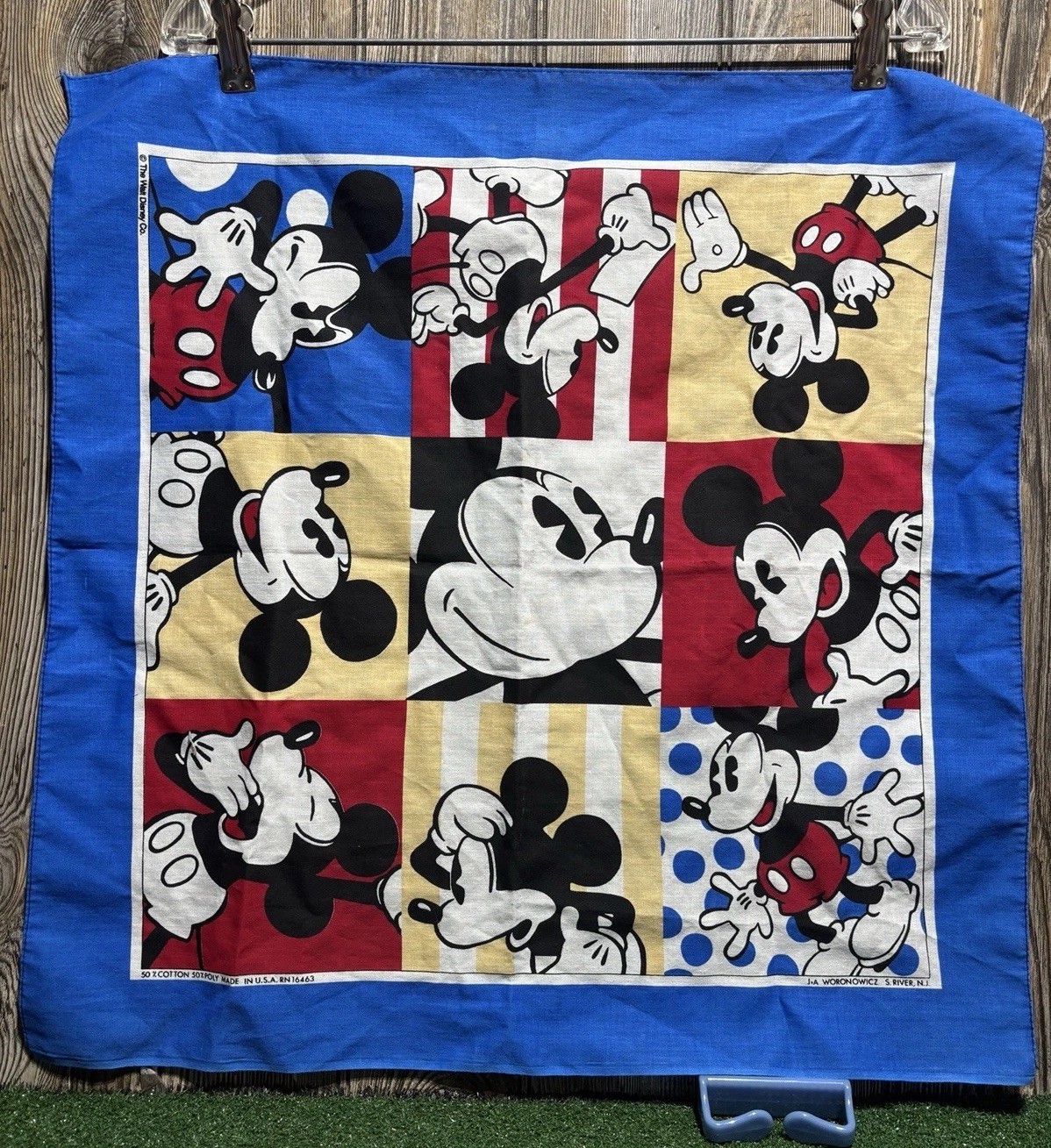 Disney Vtg Mickey Mouse Minnie Bandana Handkerchief USA Made Lot Of 3