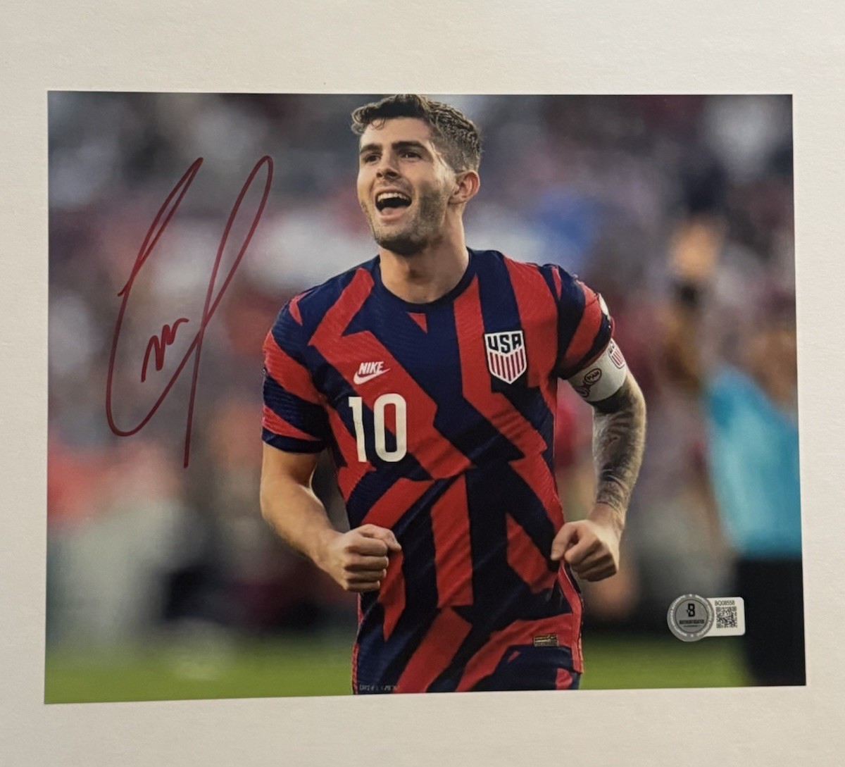 CHRISTIAN PULISIC SIGNED 8×10 PHOTO AUTOGRAPHED USMNT USA SOCCER BAS COA