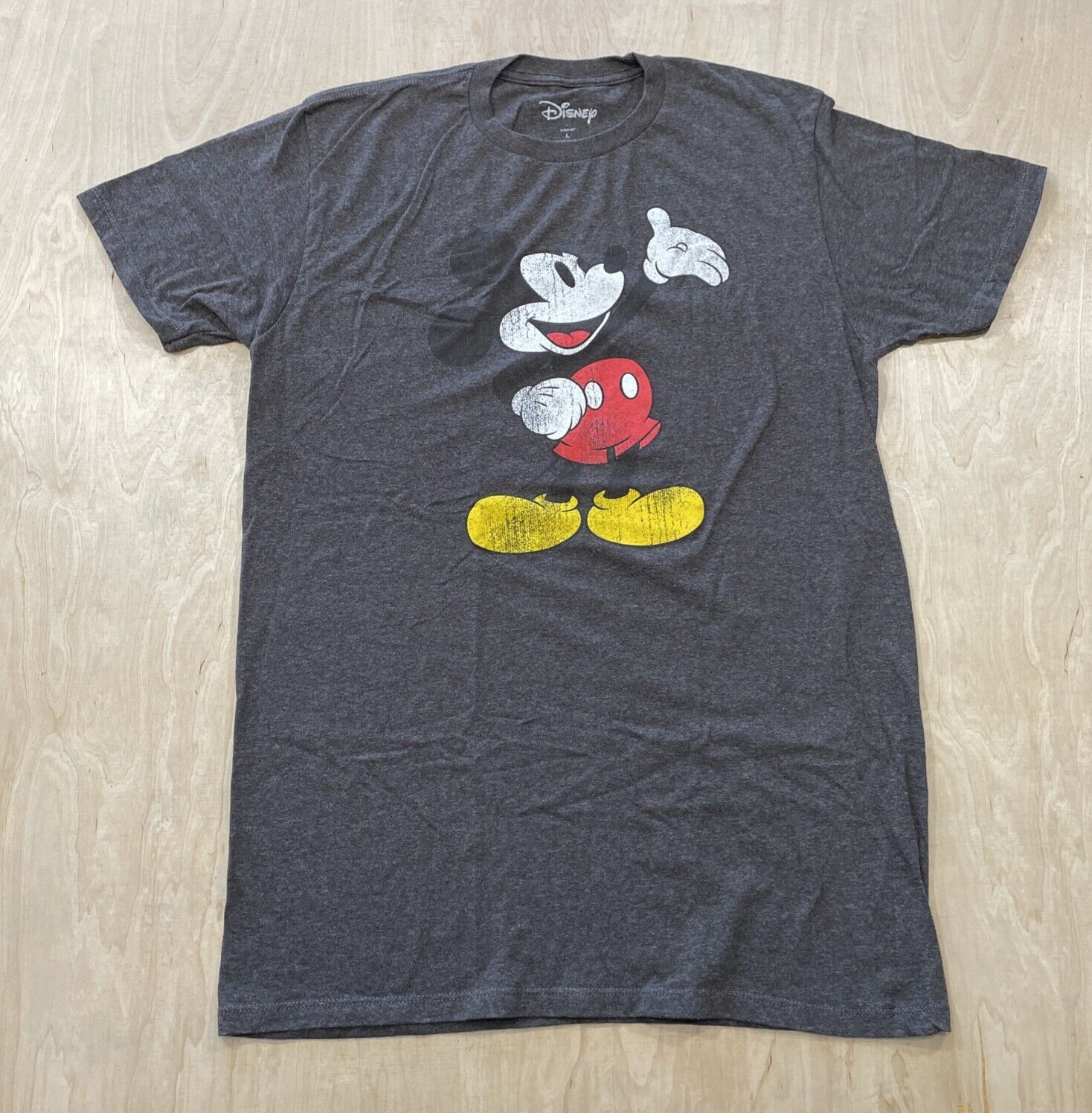 Mickey Mouse Disney Classic T-Shirt for Adults – Gray, Size L