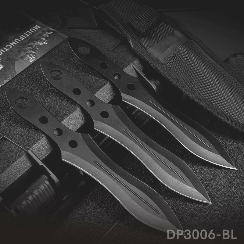 DISPATCH 3pc 8″ Stainless Steel Throwing Knives Set w/Sheath – Balanced Kunai