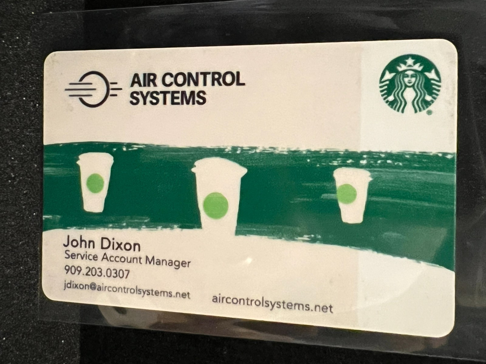 Starbucks Gift Card – Co-Branded Corporate Card – Air Control Systems -Design #1