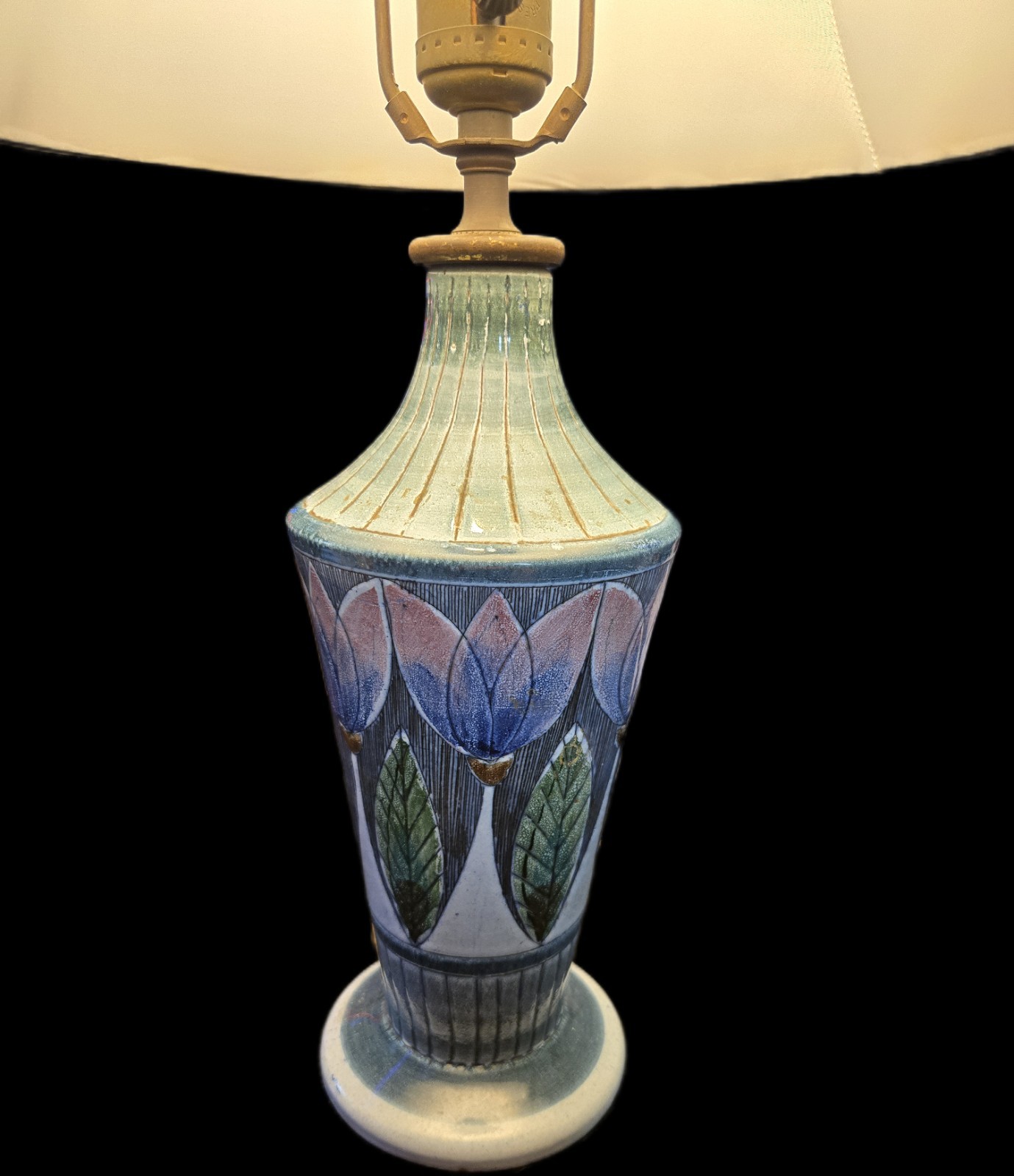 Vintage Tilgmans Keramik Table Lamp Marian Zawadzki Mid Century Modern Sweden