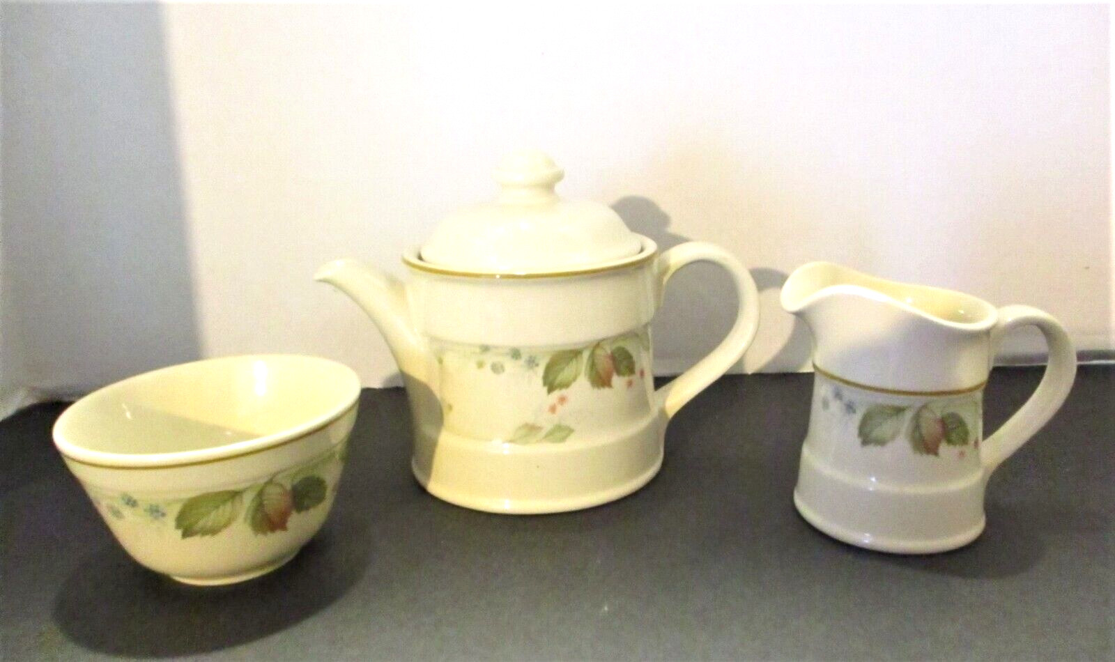 Vtg Steelite International Small Teapot Creamer & Sugar Bowl Set
