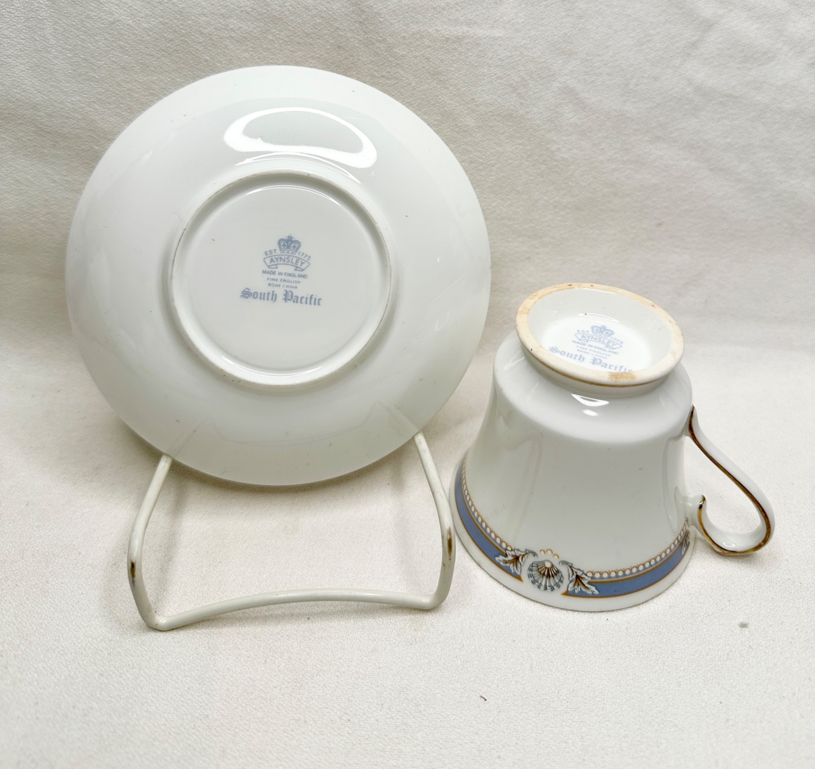 Aynsley South Pacific Blue Cup & Saucer