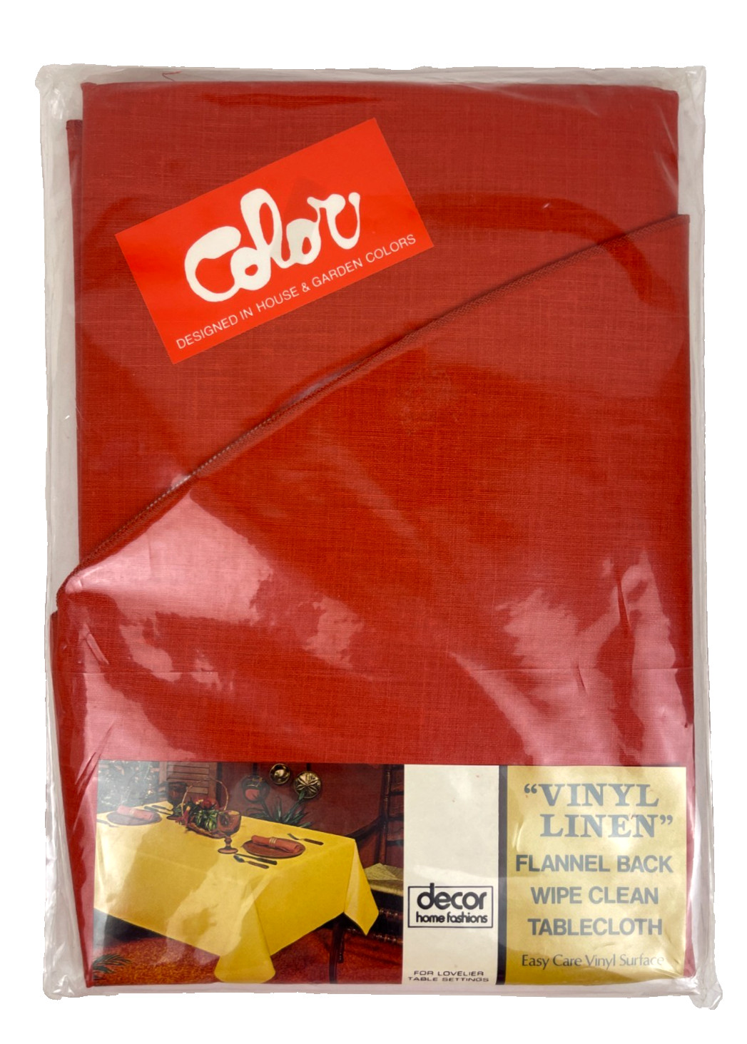 VTG DECOR HOME Fashions EASY CARE Tablecloth 52×70” Oval NIP