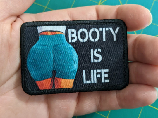 Booty is life meme fitness squats funny 2″x3″ hook & loop tactical morale patch
