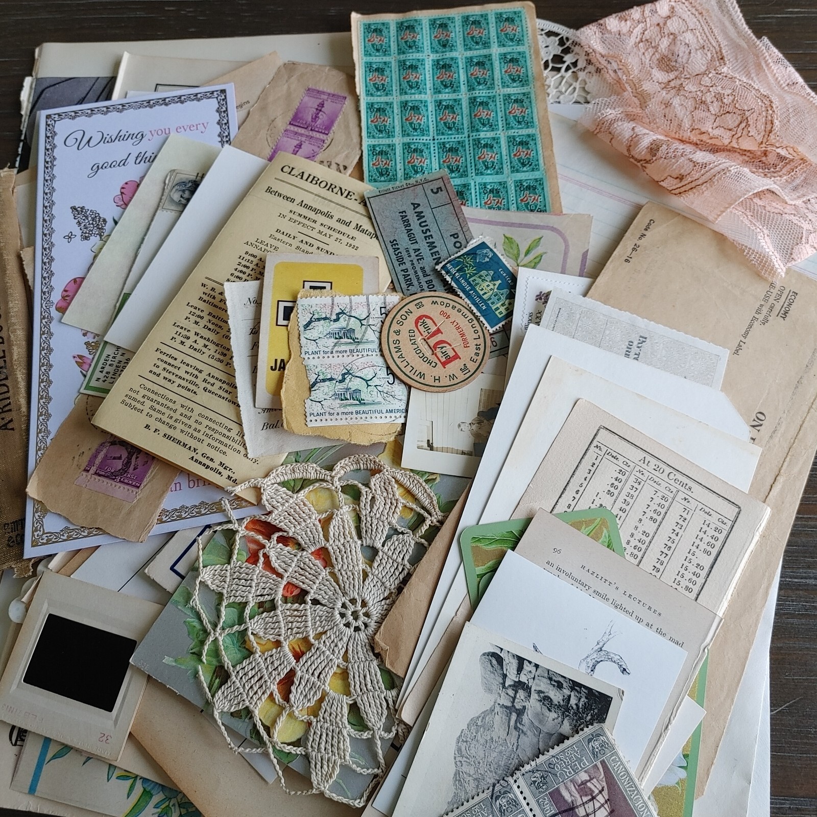 1 Lb. Vintage Paper Ephemera Lot Junk Journals Mixed Media Craft Collage