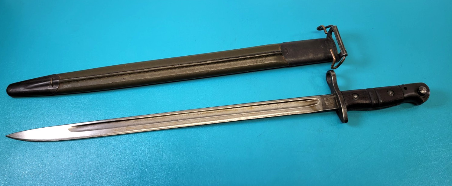Superb WWI US Model 1917 Winchester Bayonet + Grafton & Knight Scabbard TR1369