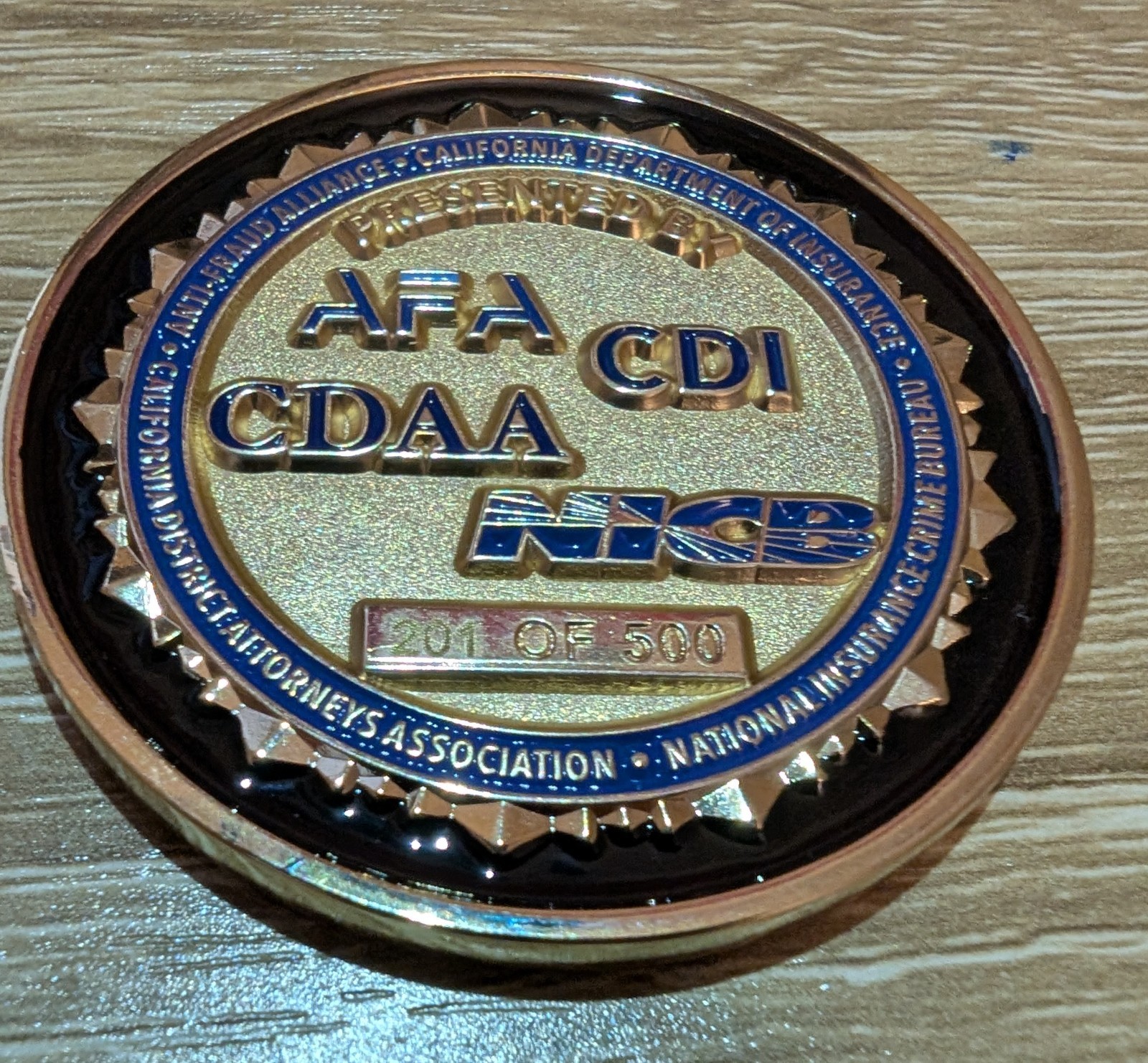 2019 Anti-Fraud Alliance Conference Challenge Coin 201/500 RARE