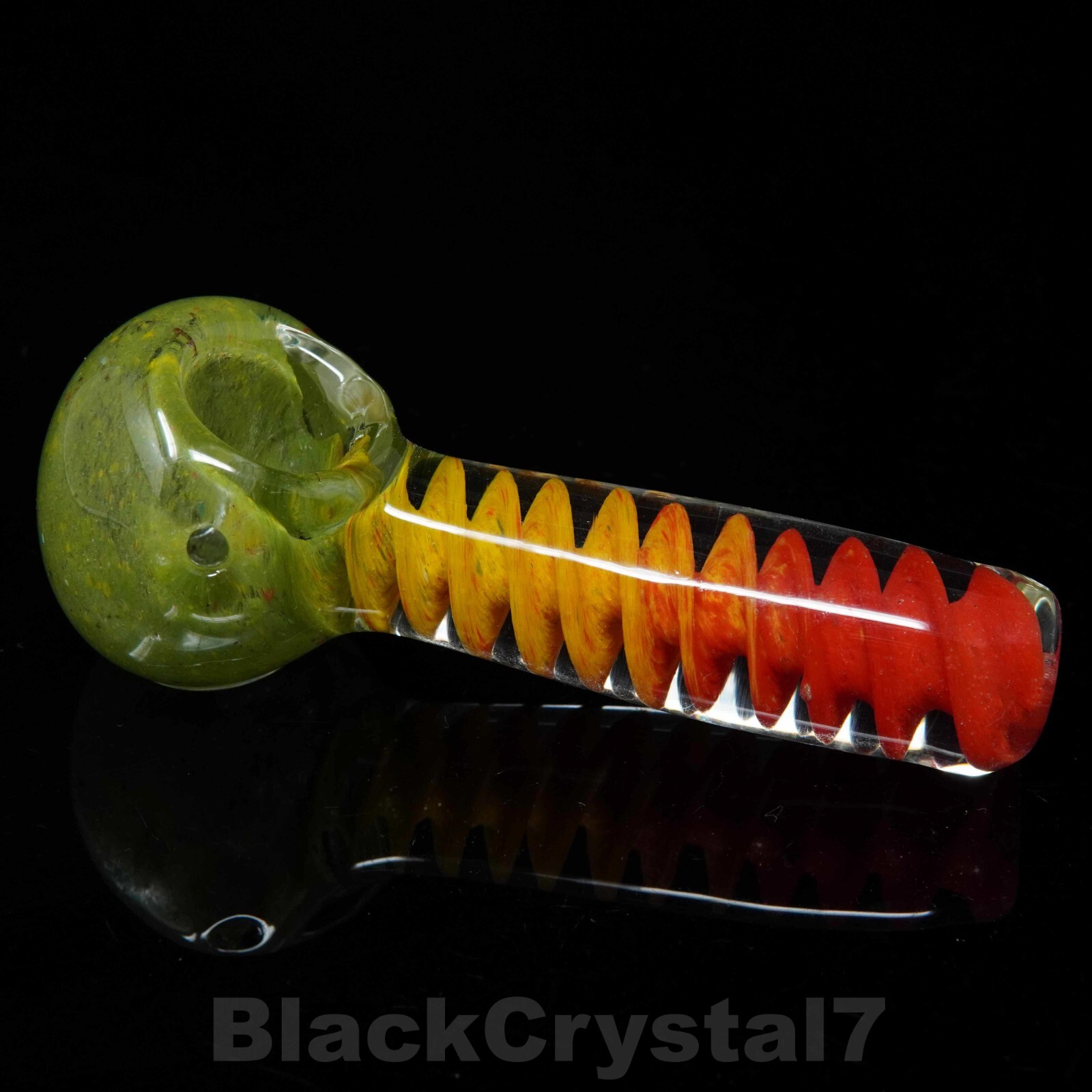 4.5 in Handmade Heavy Thick Red Green Swirl Tobacco Smoking Bowl Glass Pipes