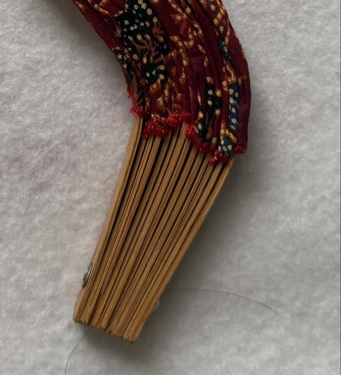 Brand New Chinese Style Fan Red Color Purchased in Singapore Rounded Slightly Un